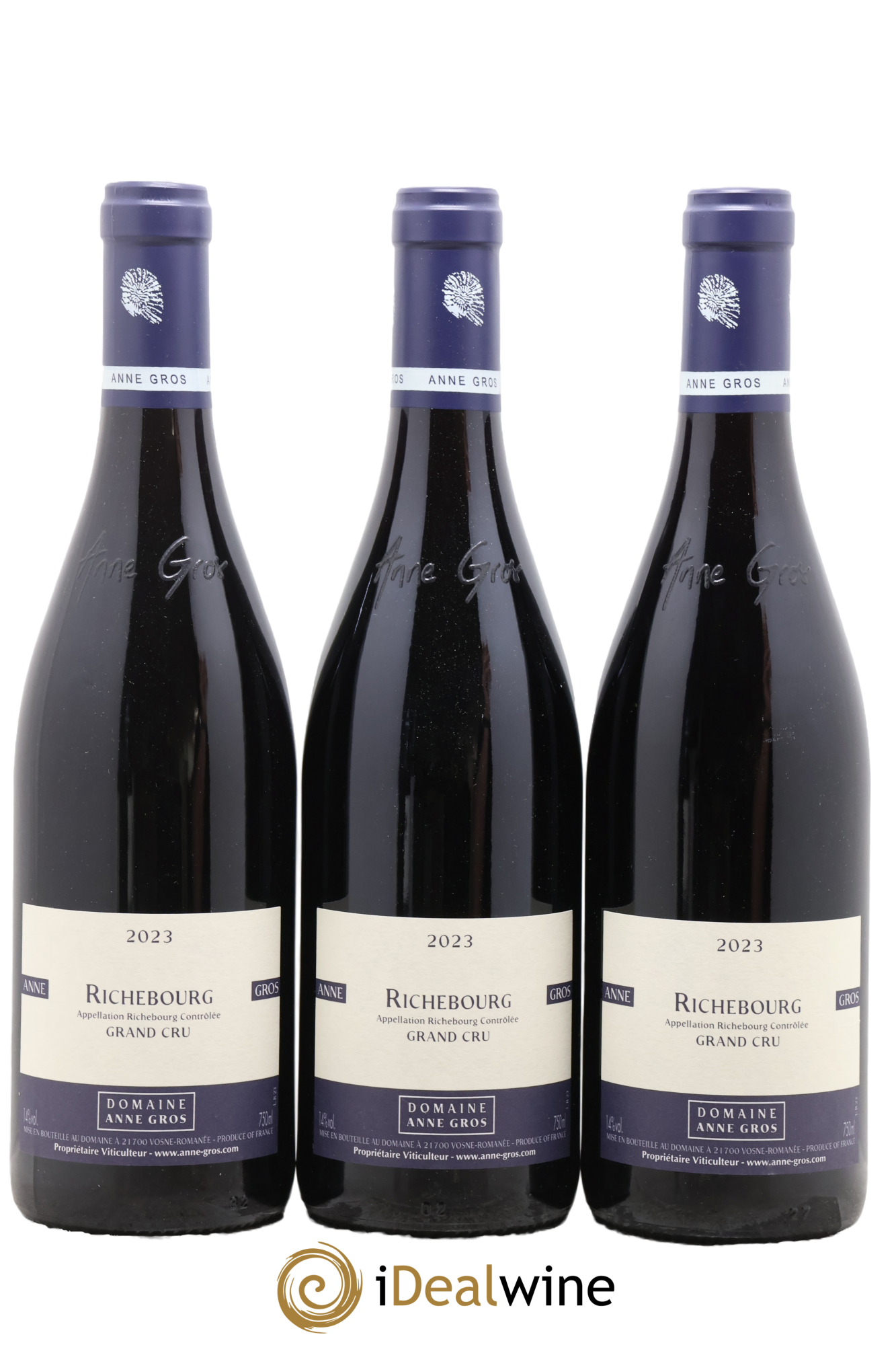 Richebourg Grand Cru Anne Gros 2023 - Lot of 3 bottles - 0