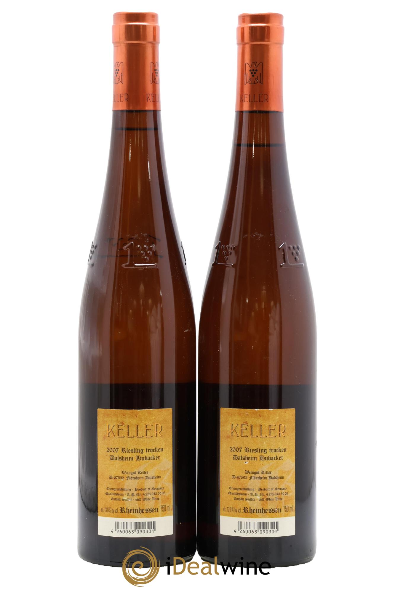 Riesling Trocken GG Dalsheim Hubacker Keller 2007 - Lot of 2 bottles - 1