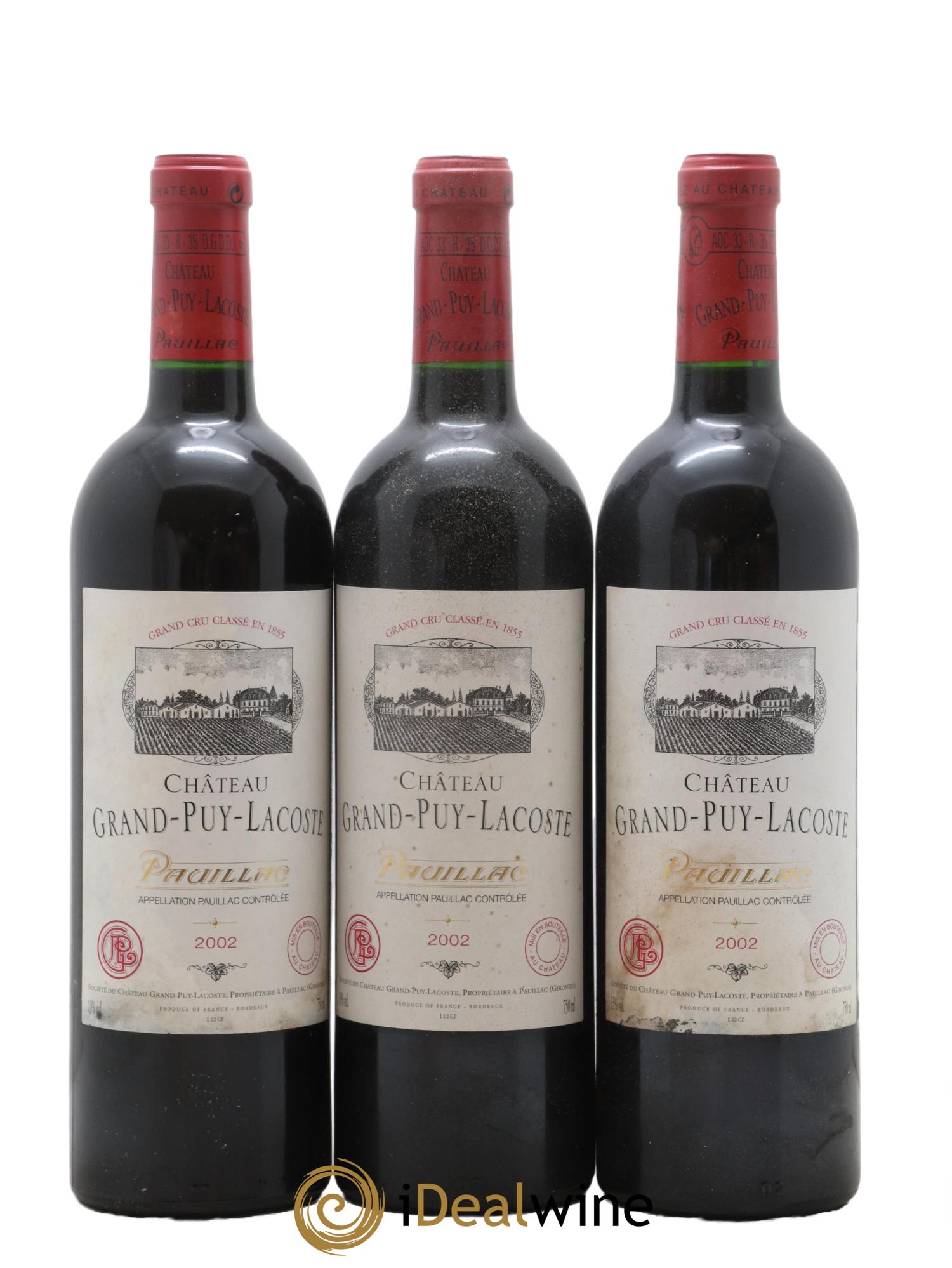 Château Grand Puy Lacoste 5ème Grand Cru Classé 2002 - Lot de 12 bouteilles - 1