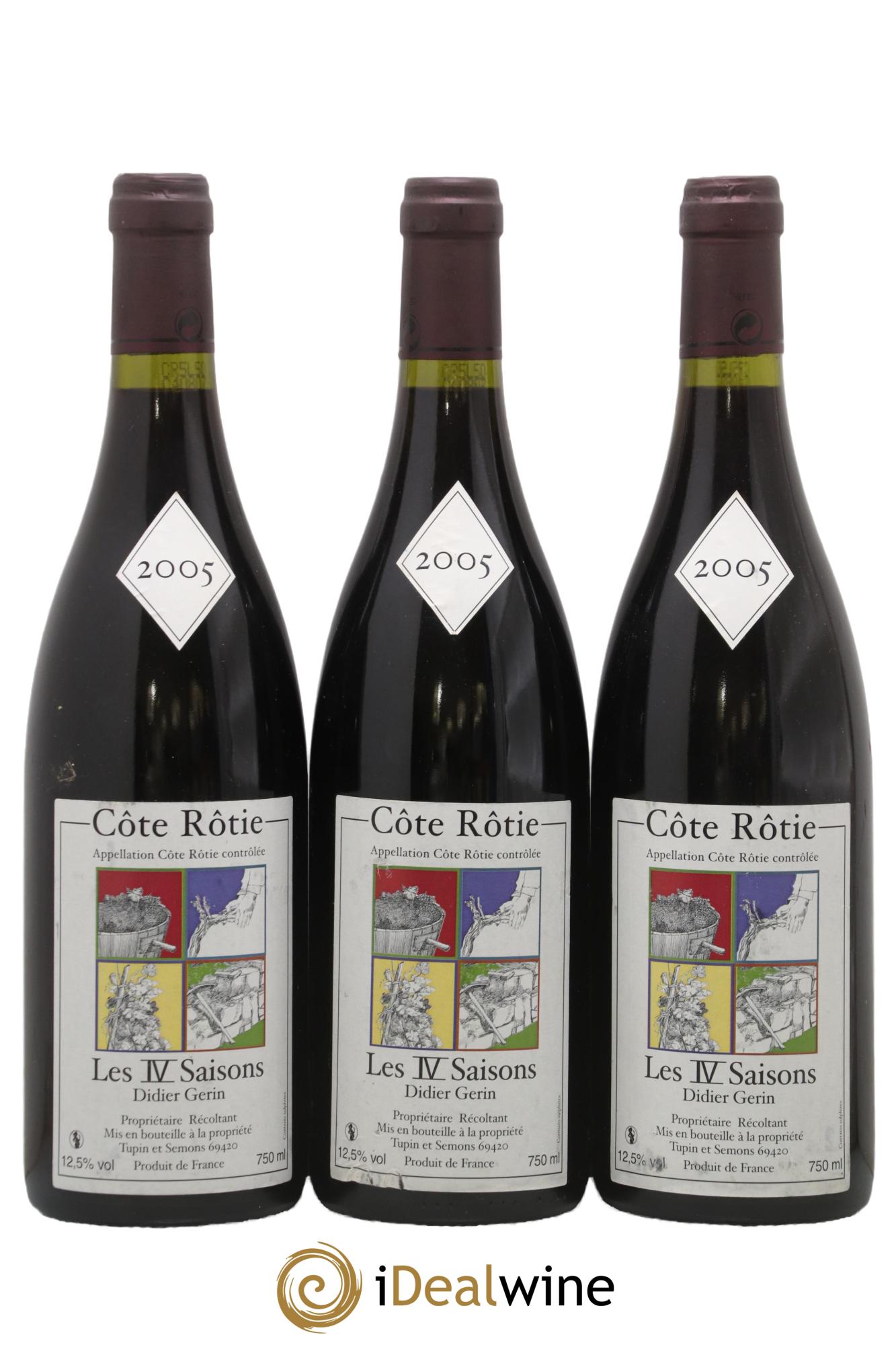 Côte-Rôtie IV Saisons Domaine Gerin Didier 2005 - Lot de 3 bouteilles - 0