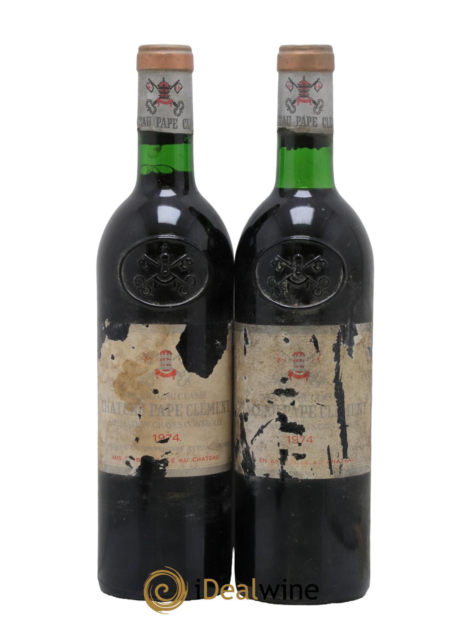 Château Pape Clément Cru Classé de Graves 1974 - Lot de 2 bouteilles - 0
