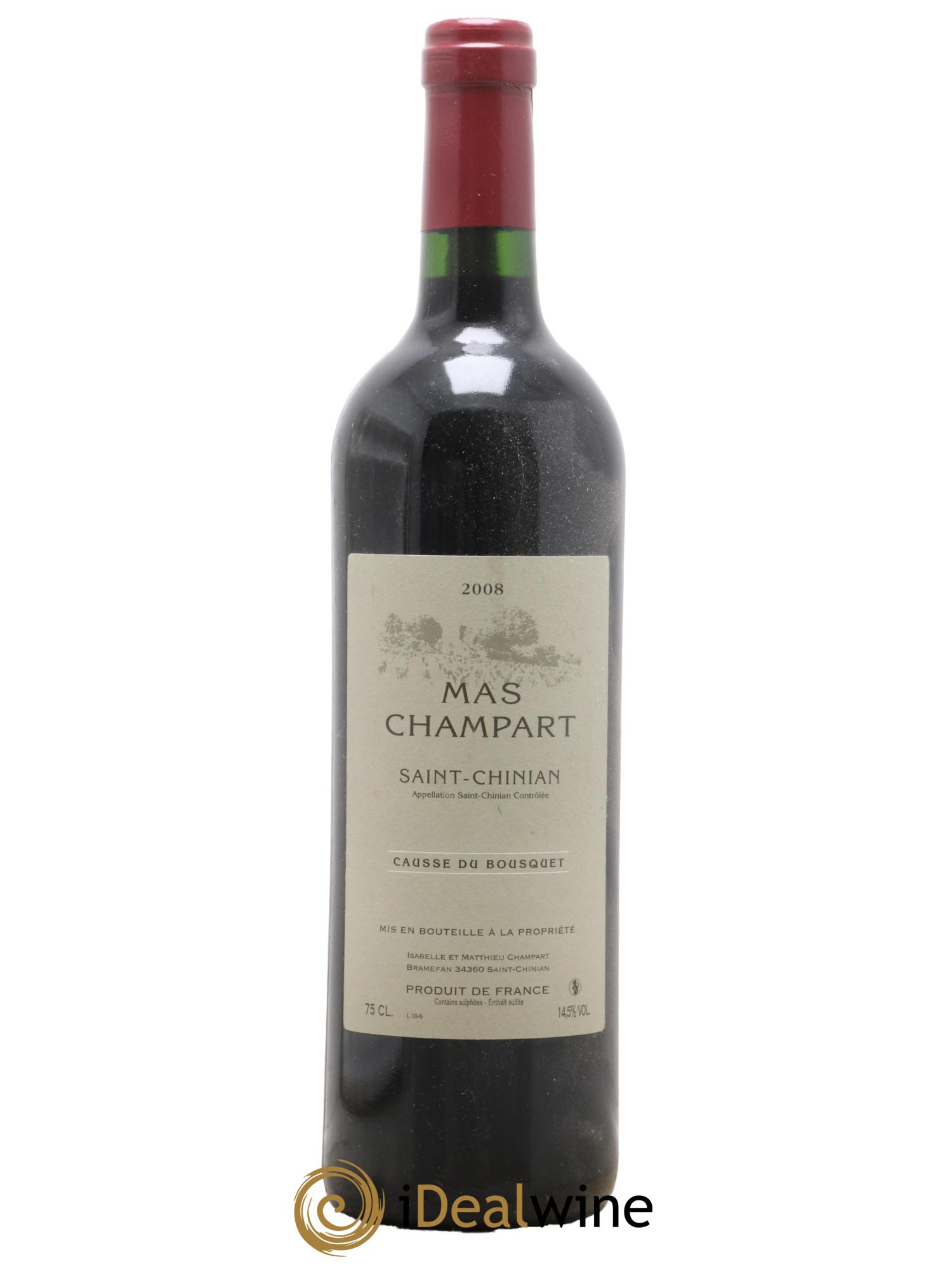 Saint-Chinian Mas Champart Causse du Bousquet Isabelle et Mathieu Champart 2008 - Lot de 1 bouteille - 0