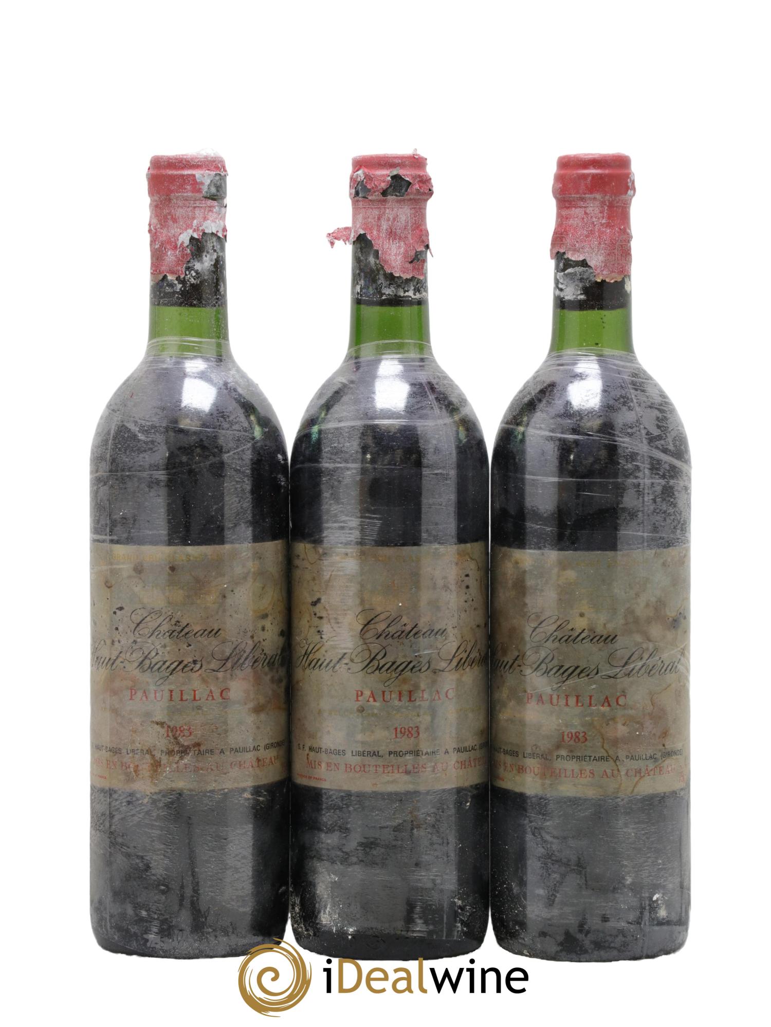 Château Haut Bages Libéral 5ème Grand Cru Classé 1983 - Lot of 3 bottles - 0
