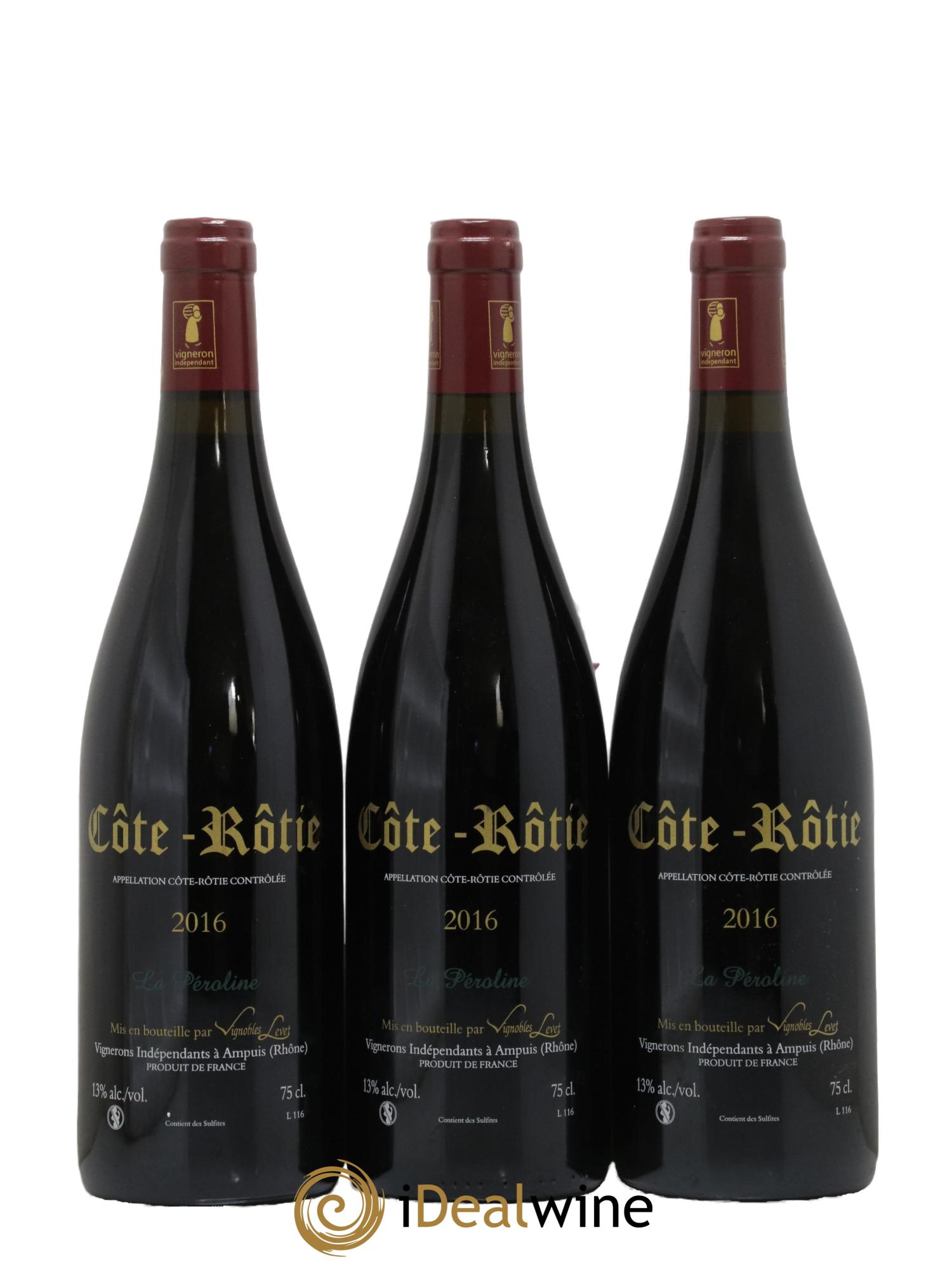 Côte-Rôtie La Péroline Vignobles Levet 2016 - Lot de 3 bouteilles - 1