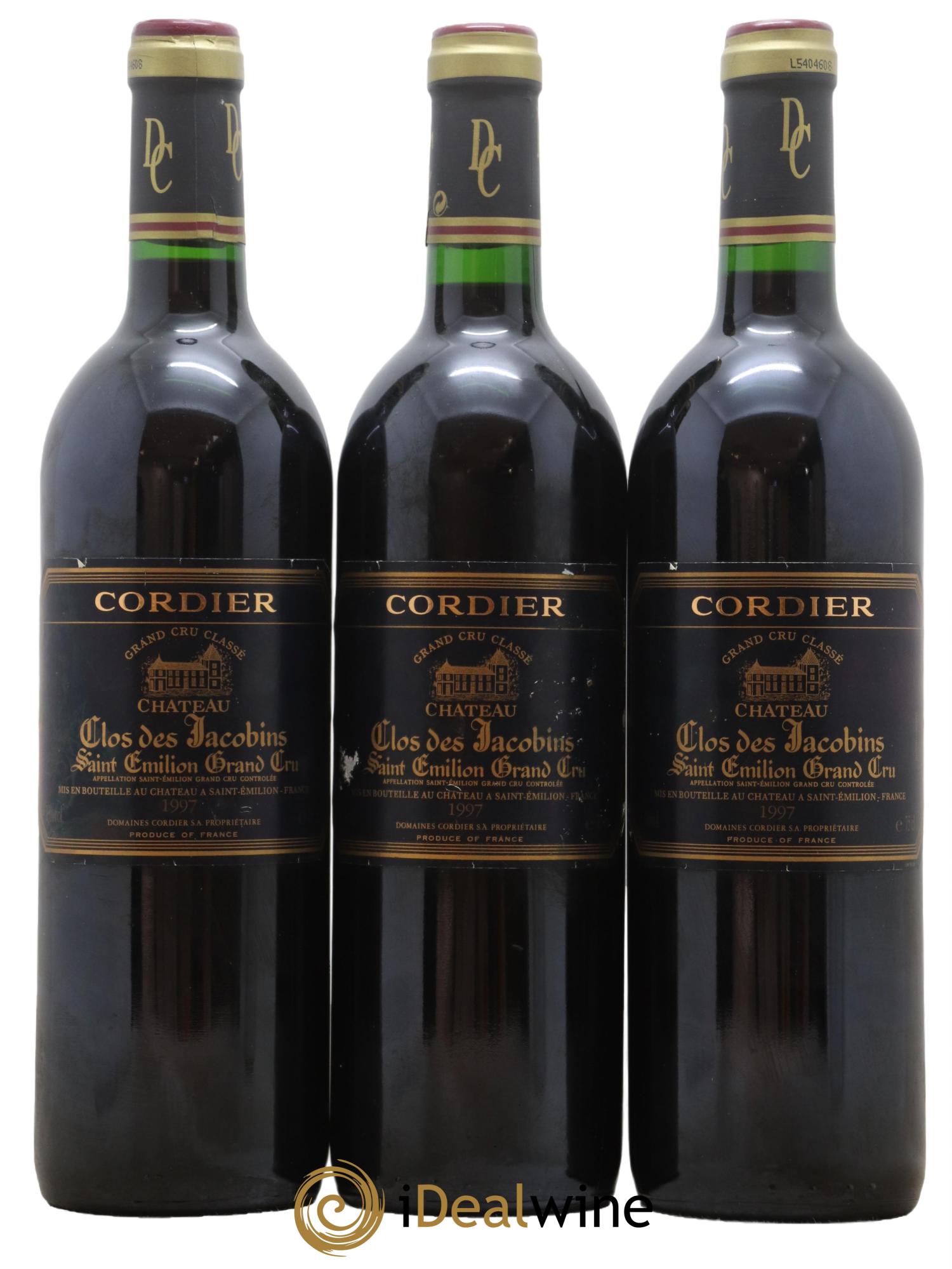 Château Clos des Jacobins Grand Cru Classé 1997 - Lot de 3 bouteilles - 0