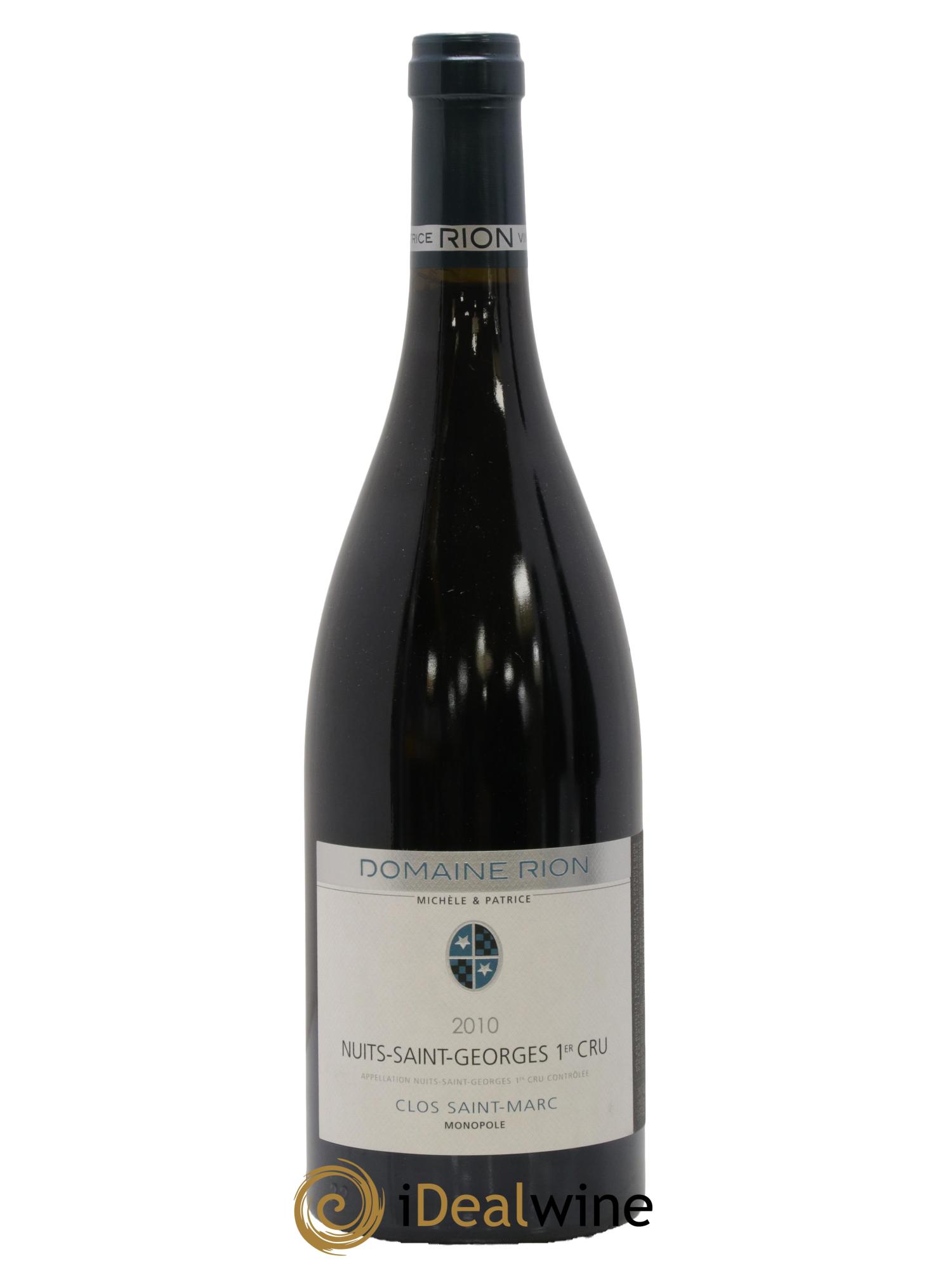 Nuits-Saint-Georges 1er Cru Clos Saint Marc Patrice Rion (Domaine) 2010 - Lot of 1 bottle - 0