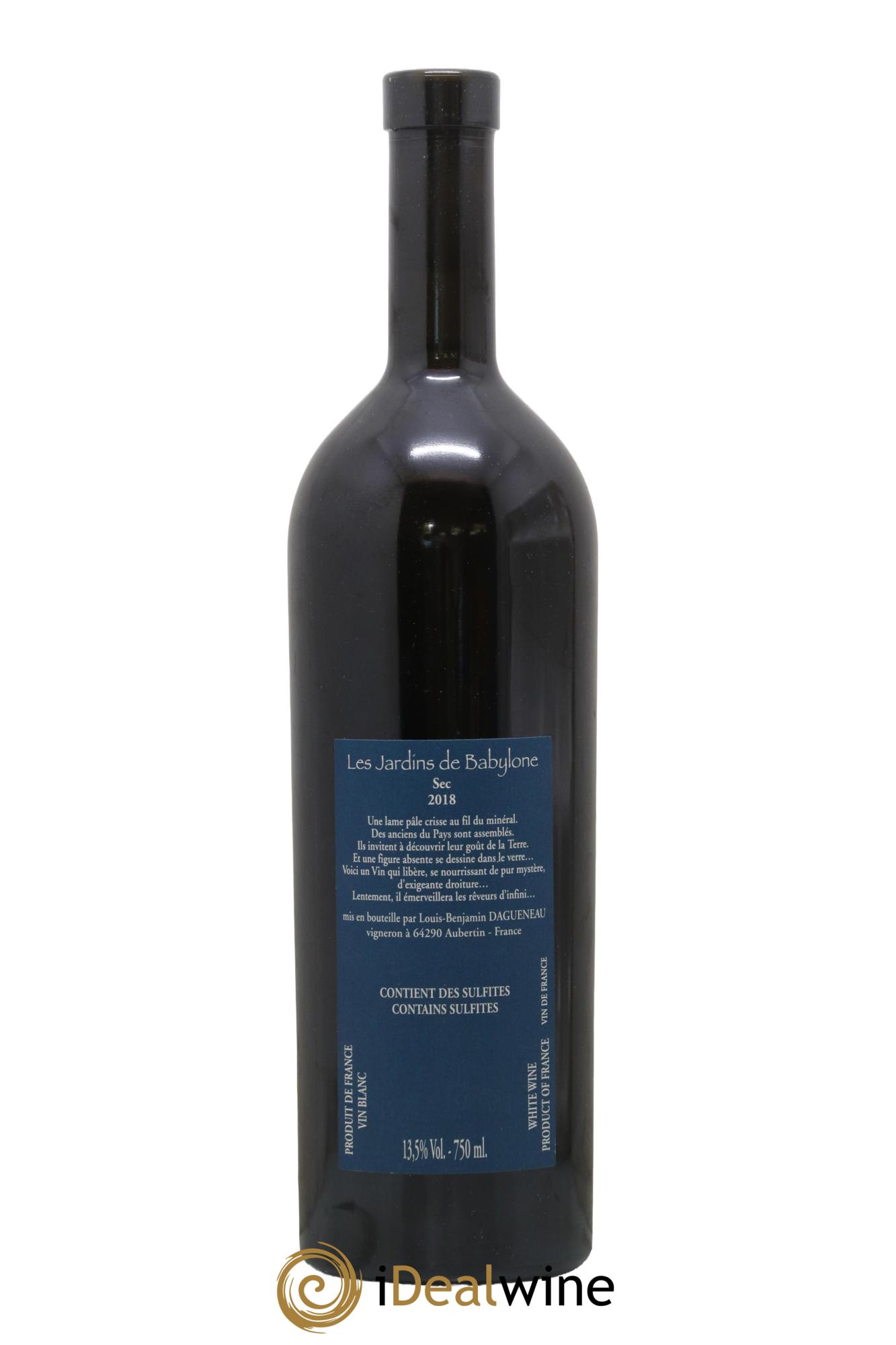 Vin de France(anciennement Jurançon) Les Jardins de Babylone Sec Didier Dagueneau 2018 - Lot de 1 bouteille - 1