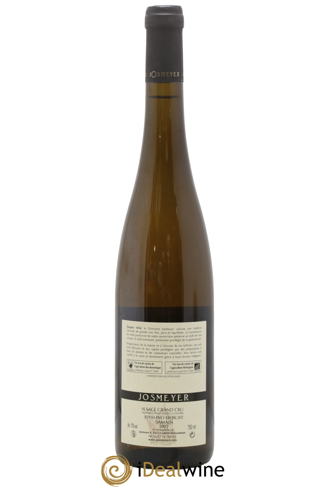 Alsace Riesling Grand Cru Hengst Samain Josmeyer (Domaine) 2007 - Lot de 1 bouteille - 1