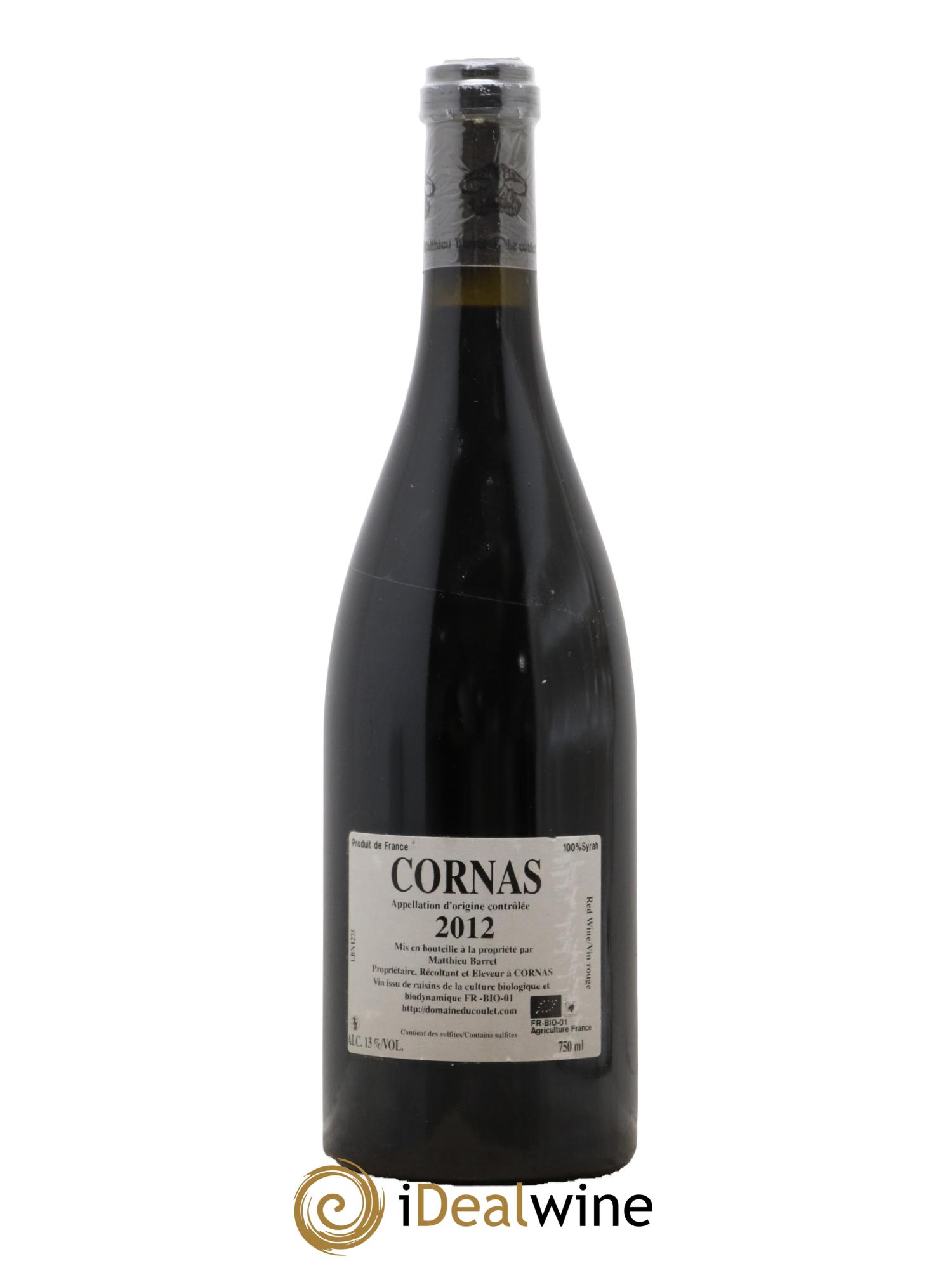 Cornas Billes Noires Coulet (Domaine du) - Matthieu Barret 2012 - Lot of 1 bottle - 1