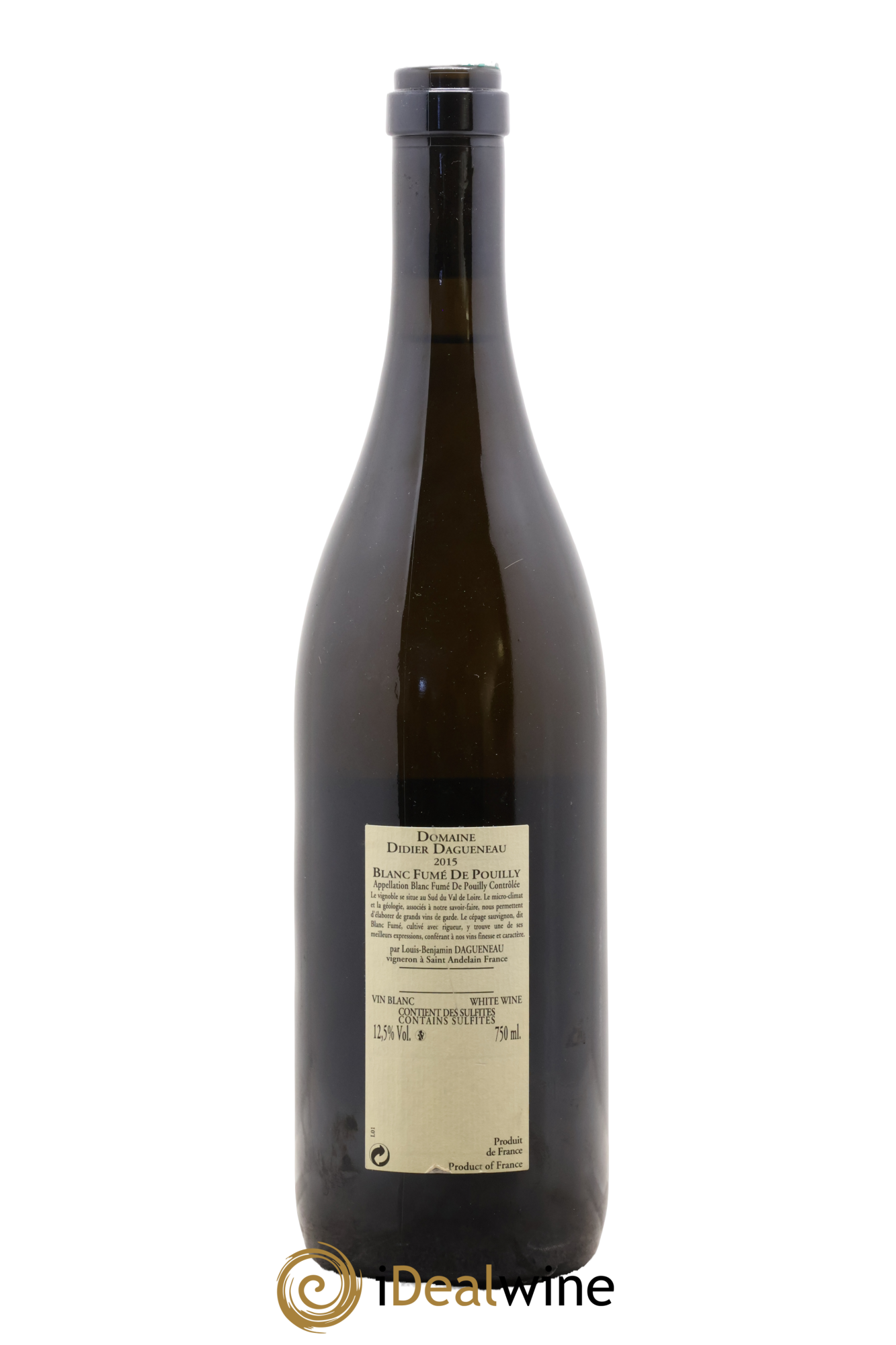 Pouilly-Fumé Blanc Fumé de Pouilly Dagueneau (Domaine Didier - Louis-Benjamin) 2015 - Lot of 1 bottle - 1