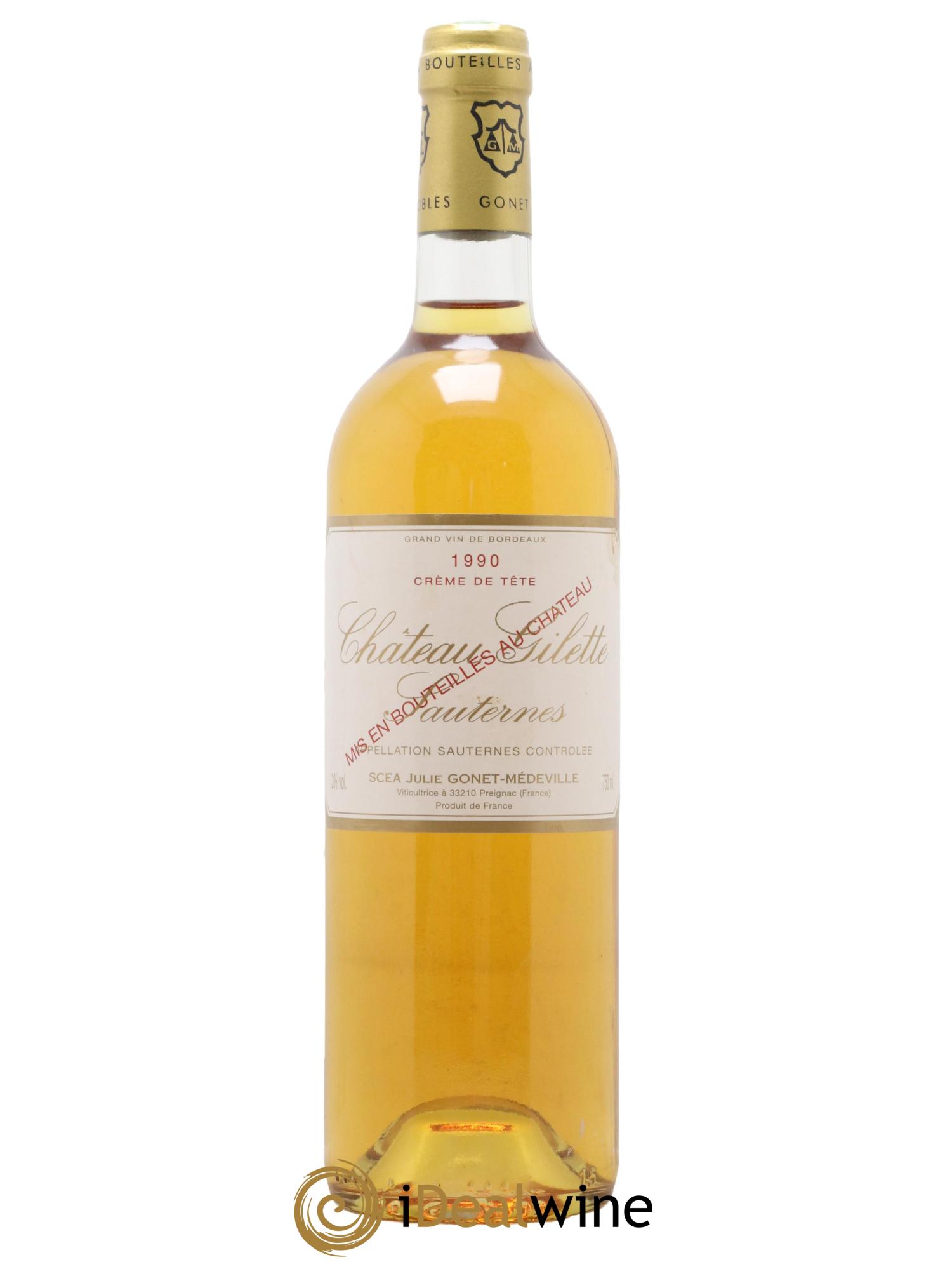 Château Gilette - Crème de Tête Grande Réserve 1990 - Lotto di 1 bottiglia - 0