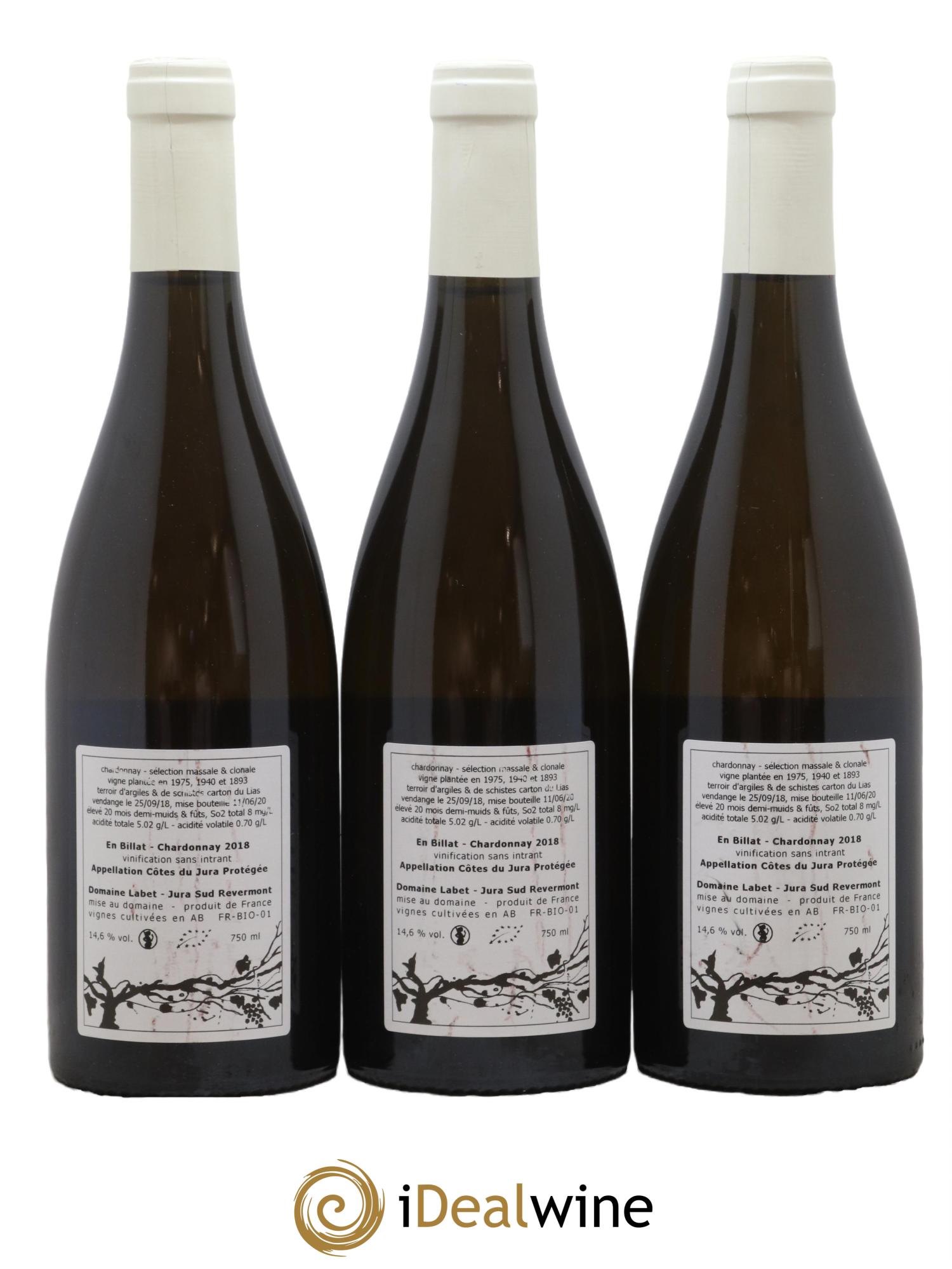 Côtes du Jura Chardonnay En Billat Labet (Domaine) 2018 - Lot de 3 bouteilles - 1