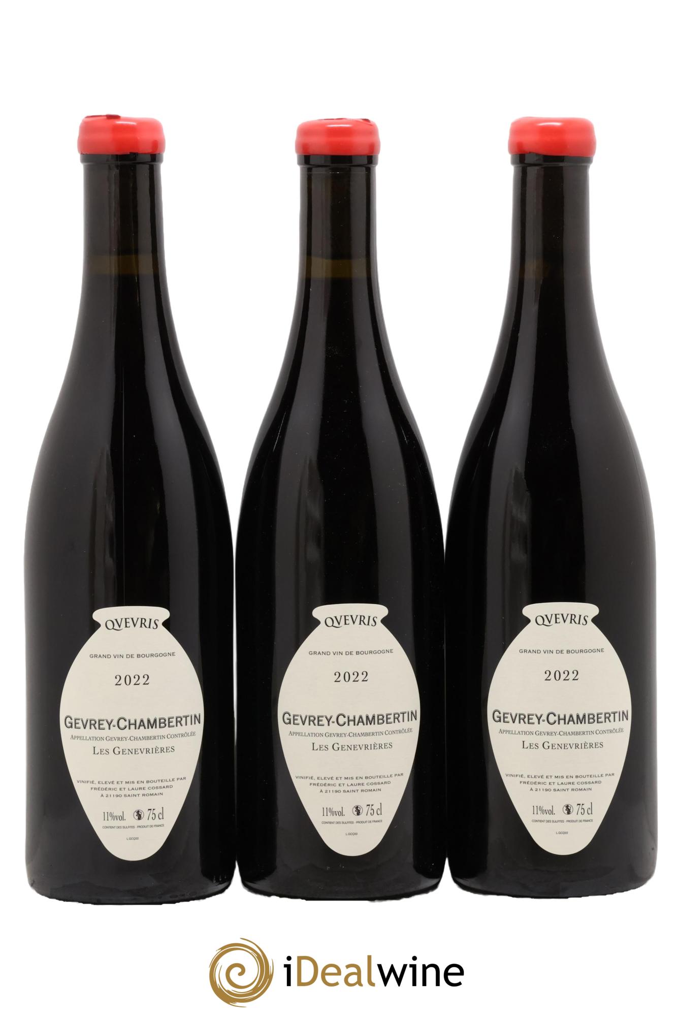 Gevrey-Chambertin Les Genevrières Qvevris Domaine de Chassorney - Frédéric Cossard 2022 - Lotto di 3 bottiglie - 1