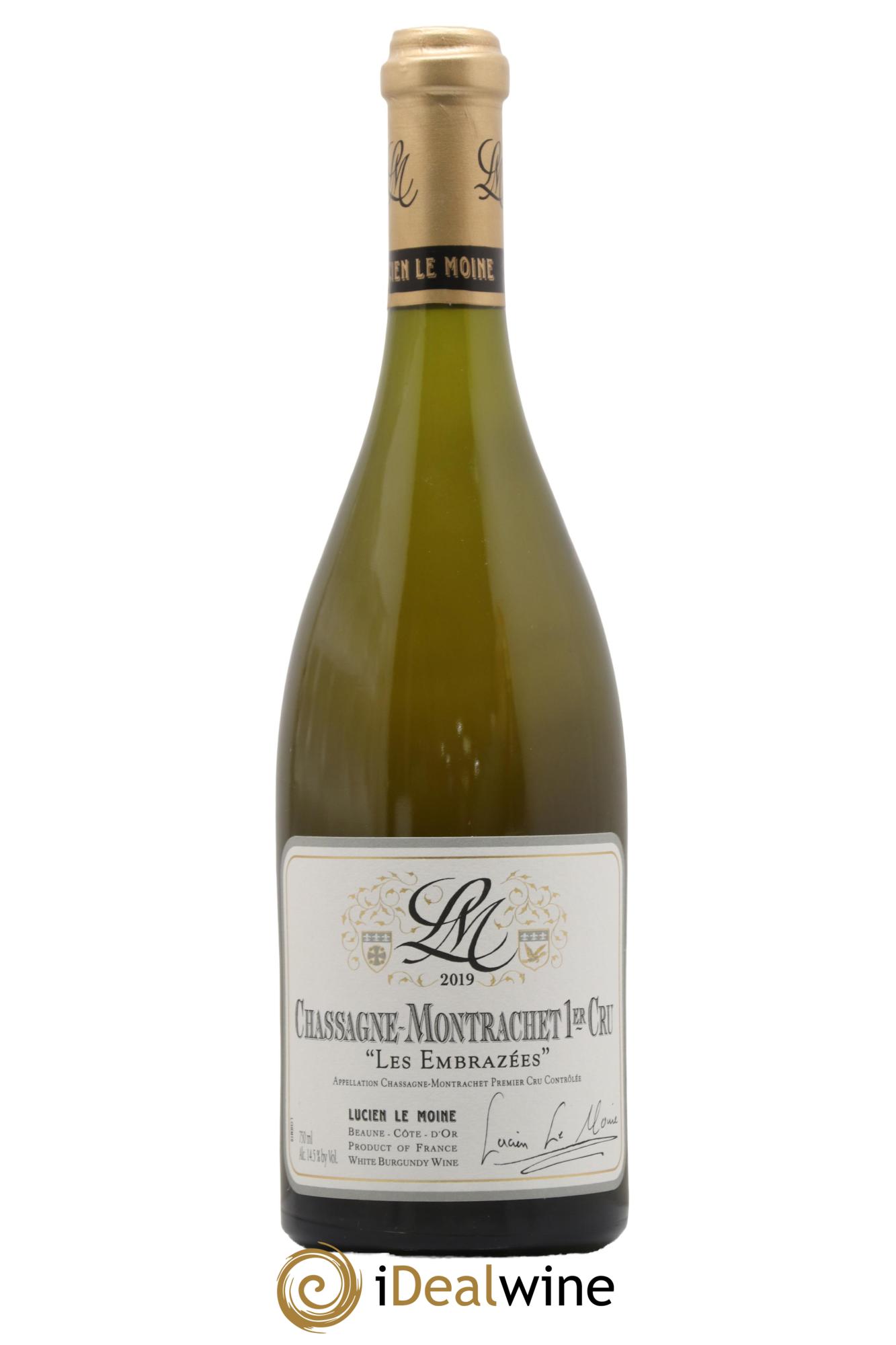 Chassagne-Montrachet 1er Cru Les Embrazées Lucien Le Moine 2019 - Lot de 1 bouteille - 0