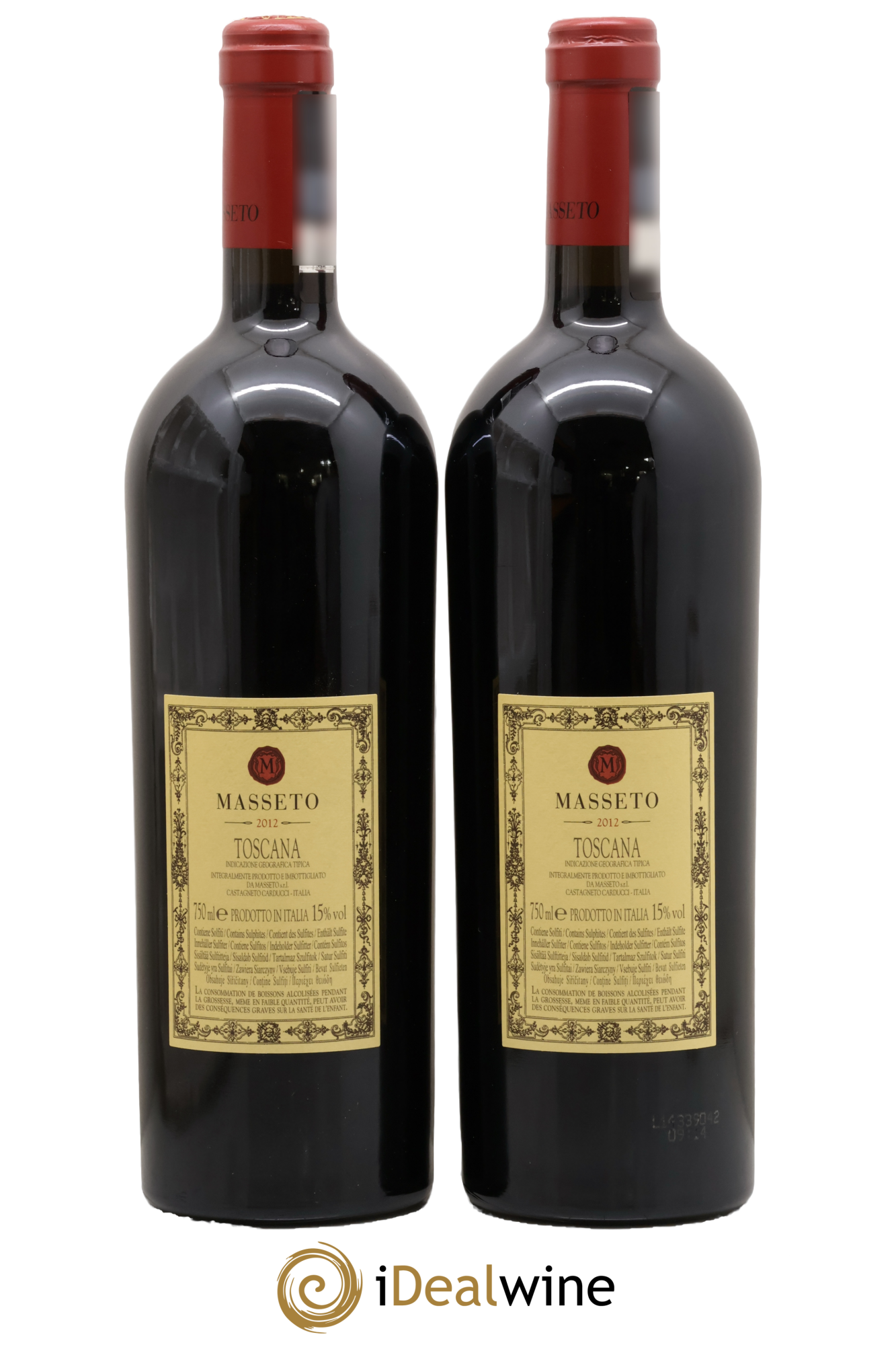 Toscana IGT Tenuta Dell'Ornellaia Masseto Frescobaldi 2012 - Lot de 2 bouteilles - 1