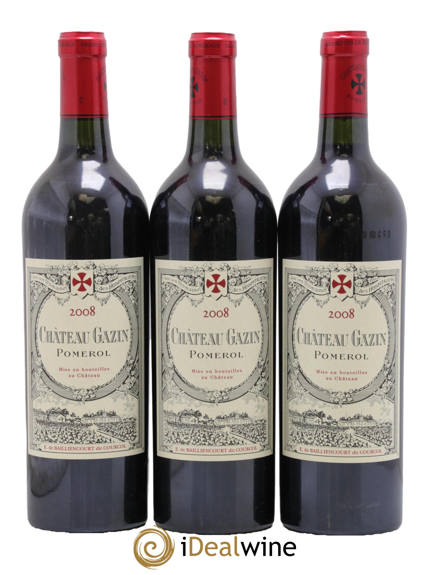 Château Gazin 2008 - Lot of 3 bottles - 0