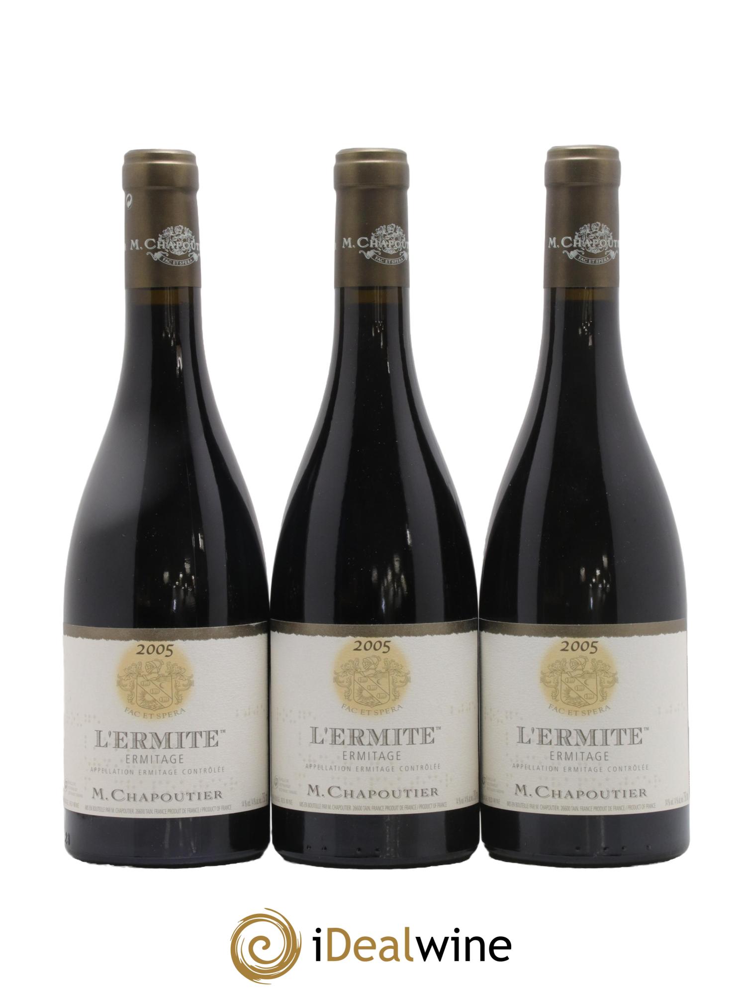 Hermitage Ermitage l'Ermite Chapoutier 2005 - Lotto di 3 bottiglie - 0