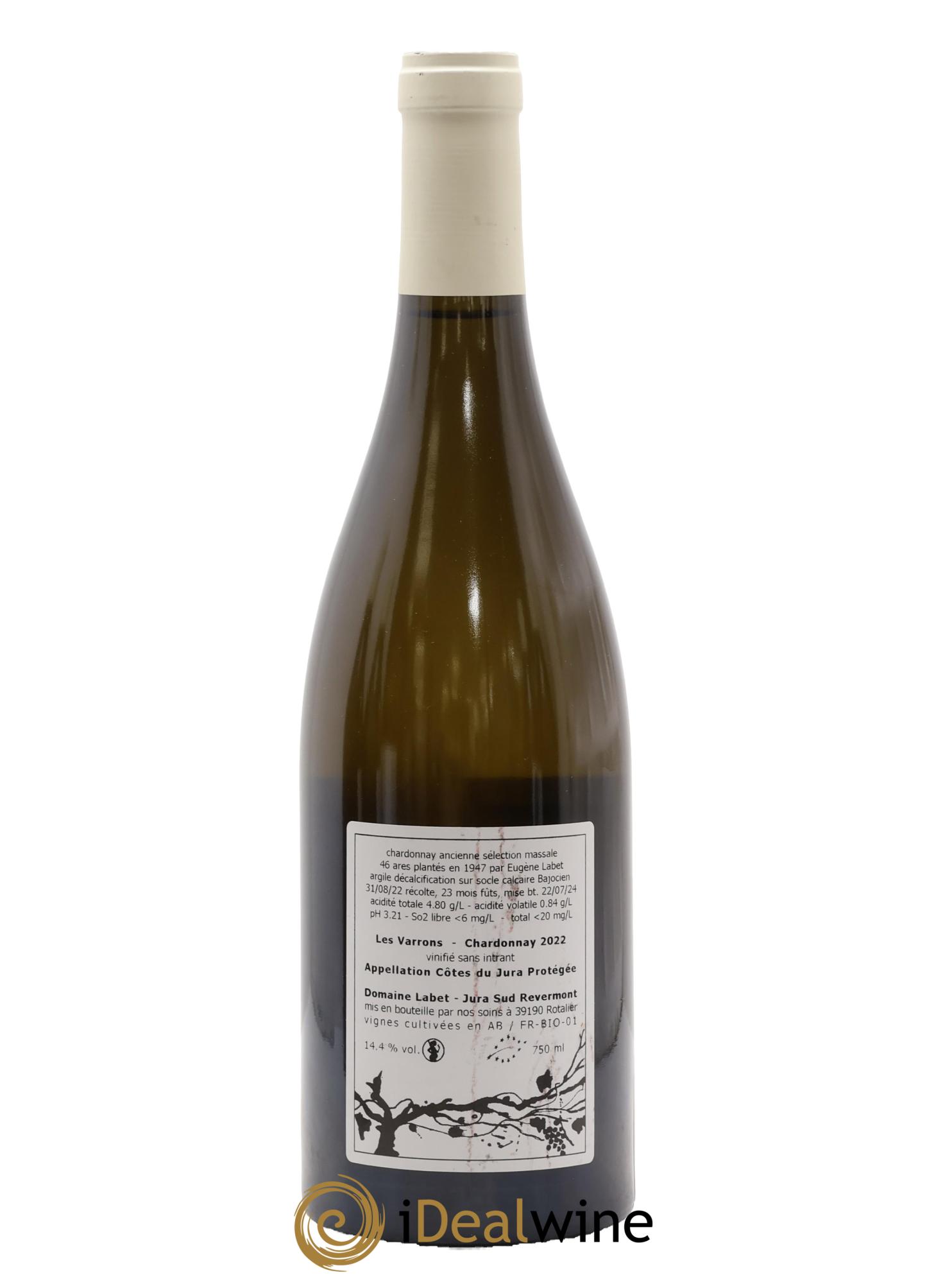 Côtes du Jura Chardonnay Les Varrons Romain - Julien - Charline Labet 2022 - Posten von 1 Flasche - 1