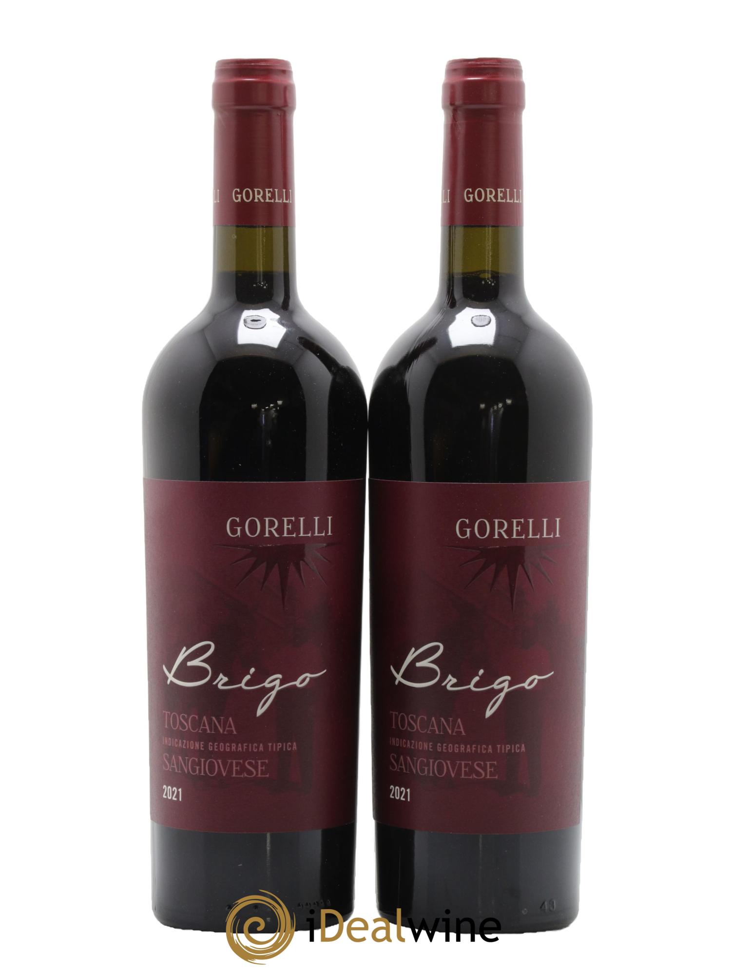 Italie Toscana Brigo Sangiovese G Gorelli 2021 - Lot de 2 bouteilles - 0