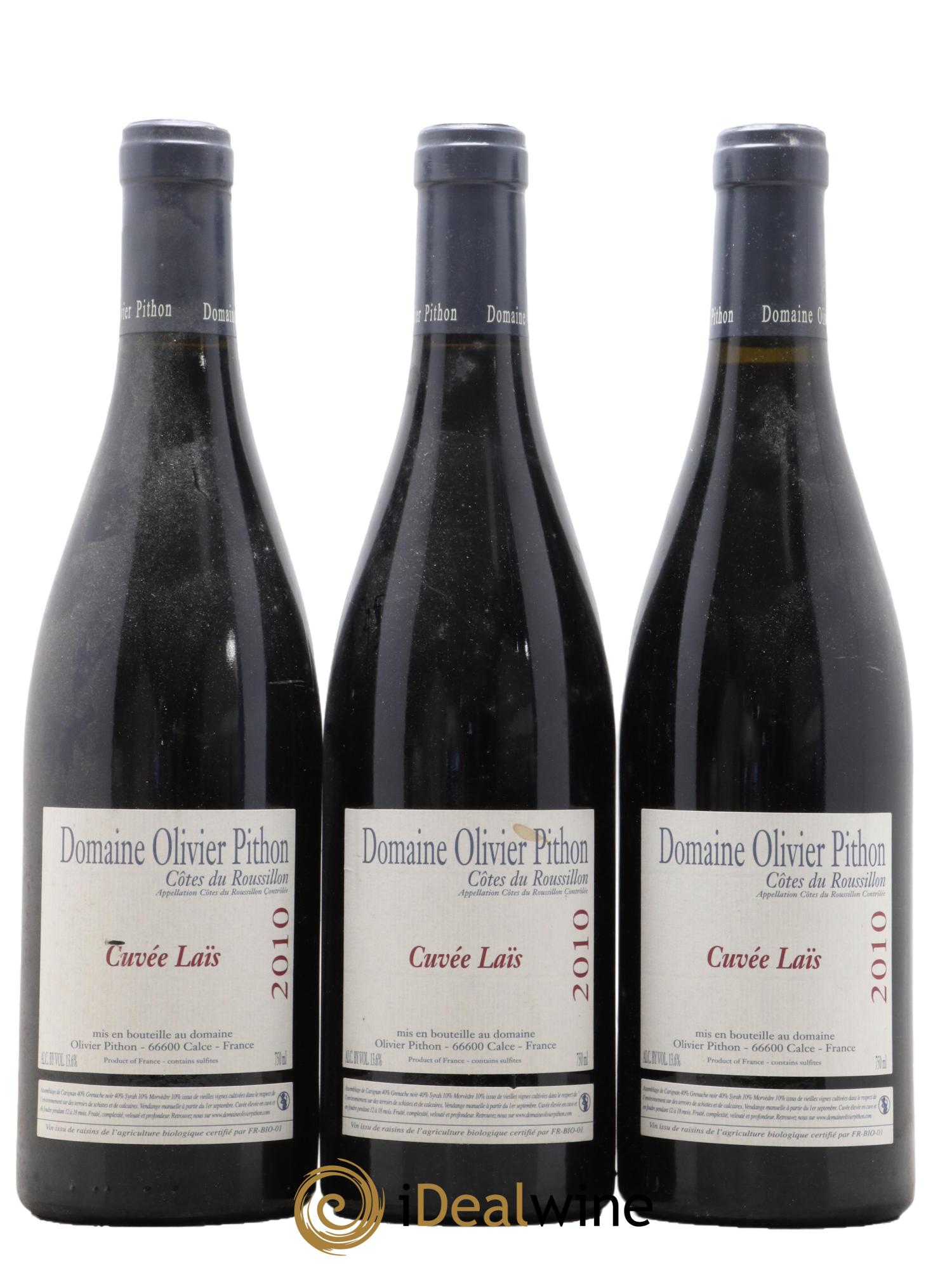 Côtes du Roussillon Olivier Pithon Laïs 2010 - Lot de 3 bouteilles - 0