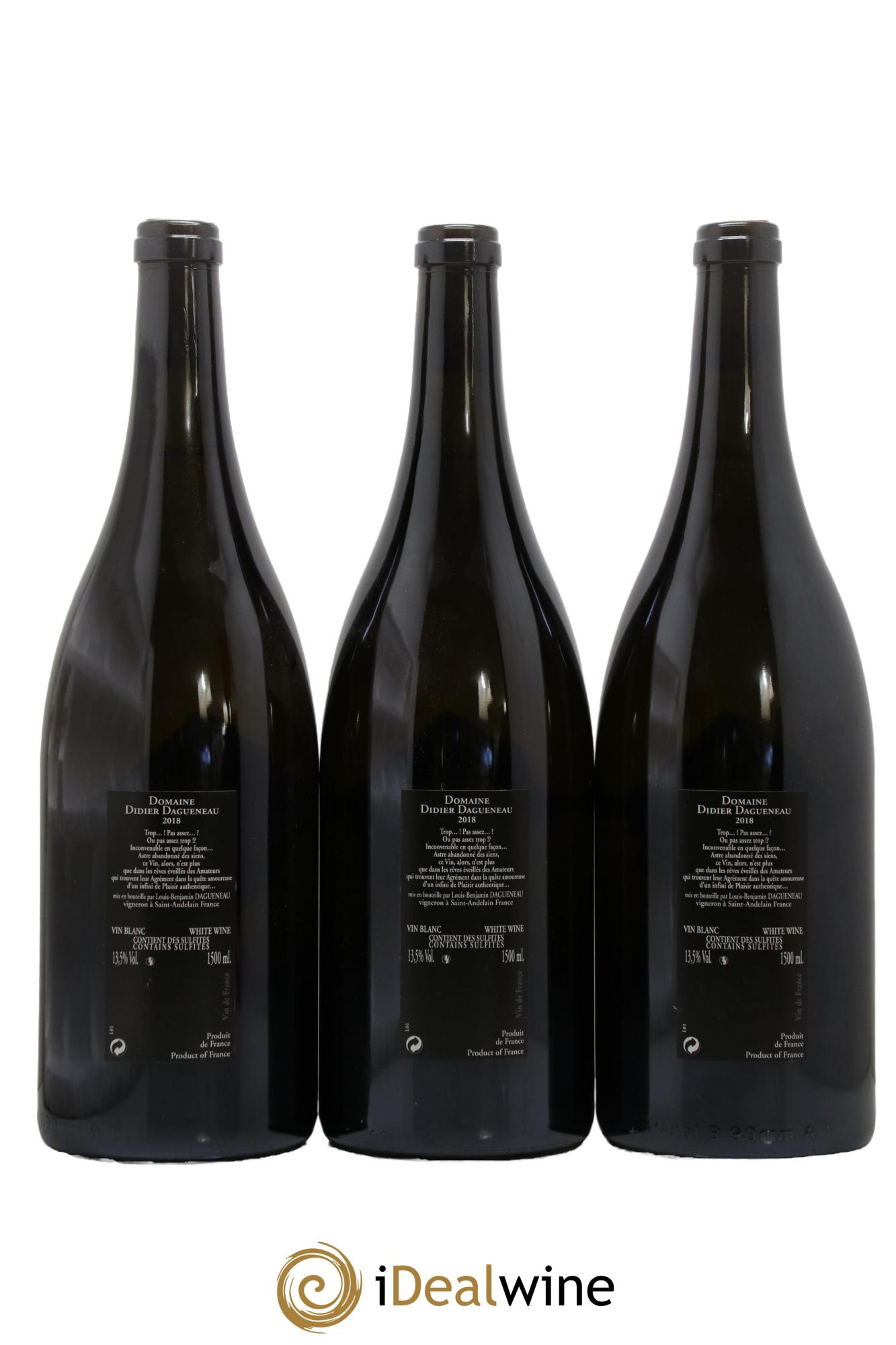 Vin de France (anciennement Pouilly-Fumé) Silex Dagueneau (Domaine Didier - Louis-Benjamin) 2018 - Lot de 3 magnums - 1