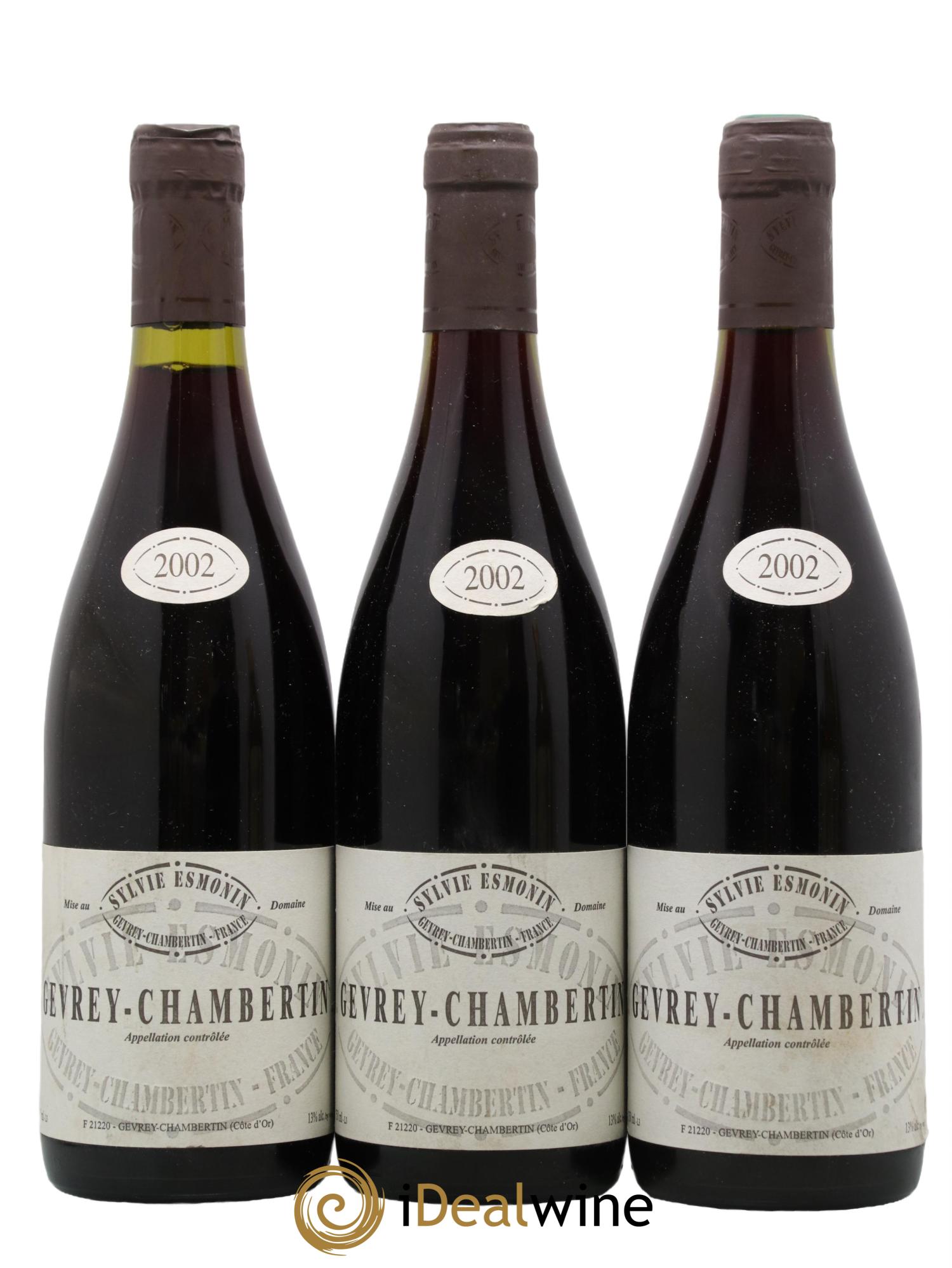 Gevrey-Chambertin Sylvie Esmonin 2002 - Lot de 3 bouteilles - 0