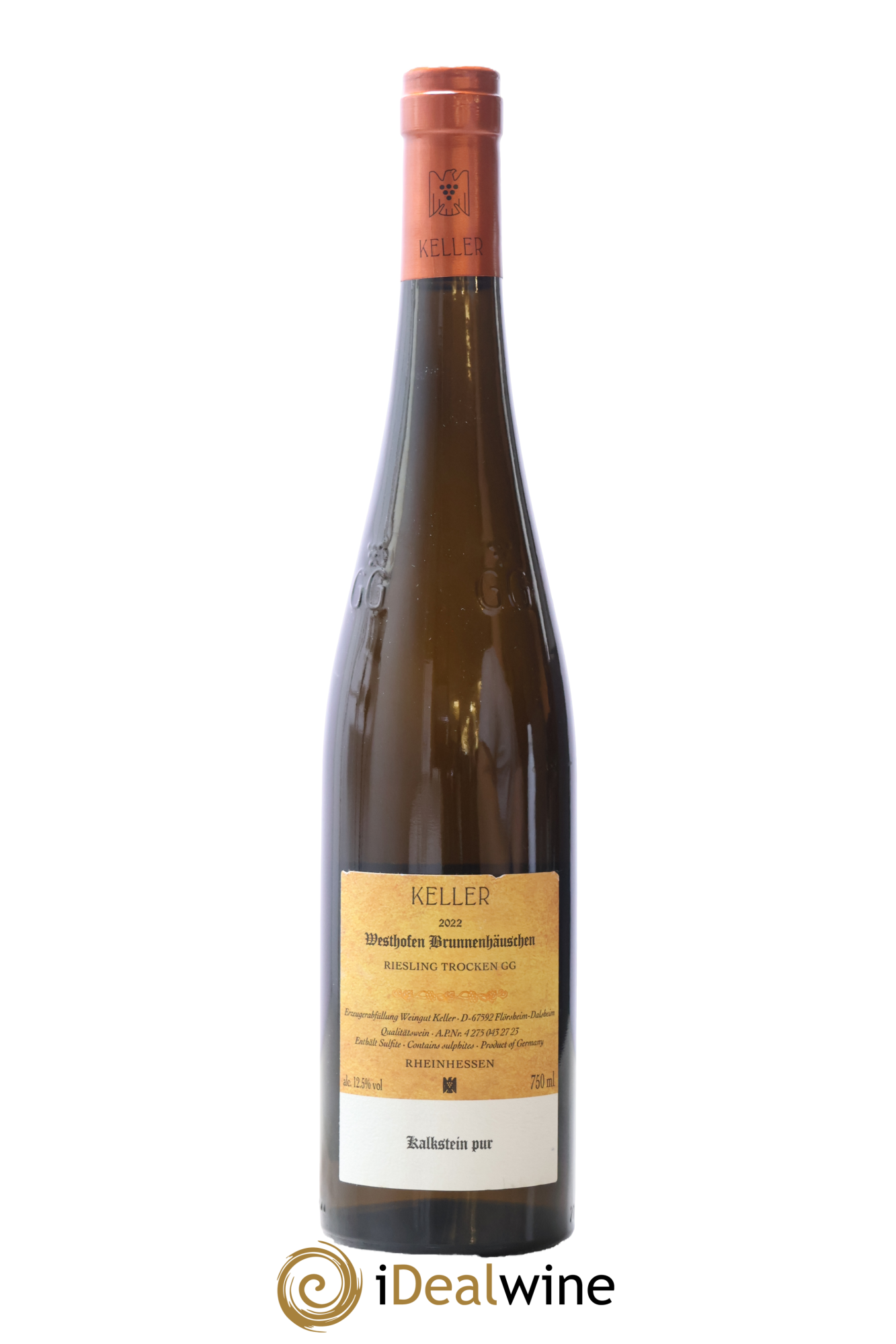 Riesling Trocken GG Abts Erde Westhofen Brunnenhäuschen Keller 2022 - Lot de 1 bouteille - 1
