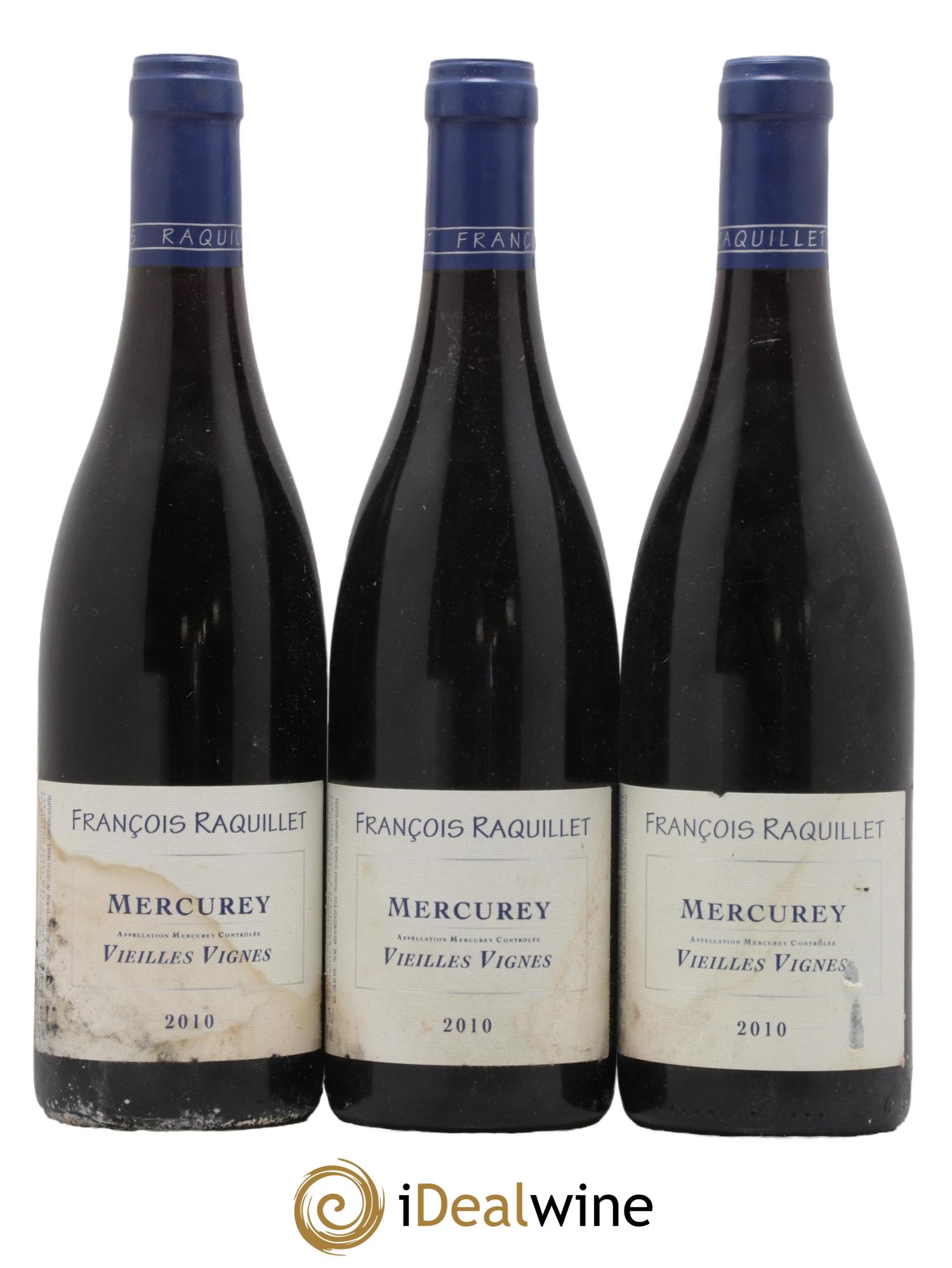 Mercurey Vieilles Vignes François Raquillet 2010 - Lot de 3 bouteilles - 0