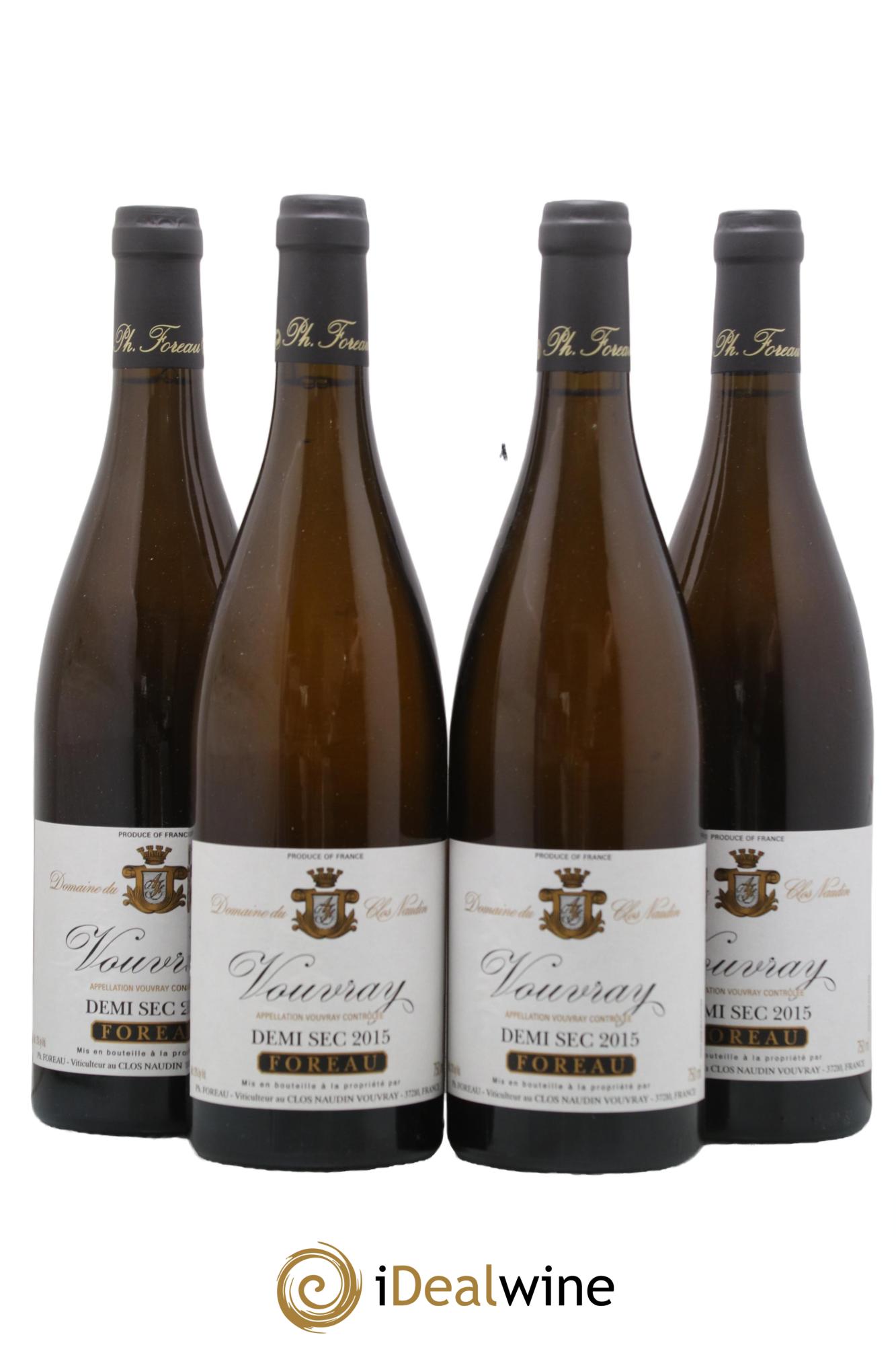 Vouvray Demi-Sec Clos Naudin - Philippe Foreau 2015 - Posten von 4 Flaschen - 0