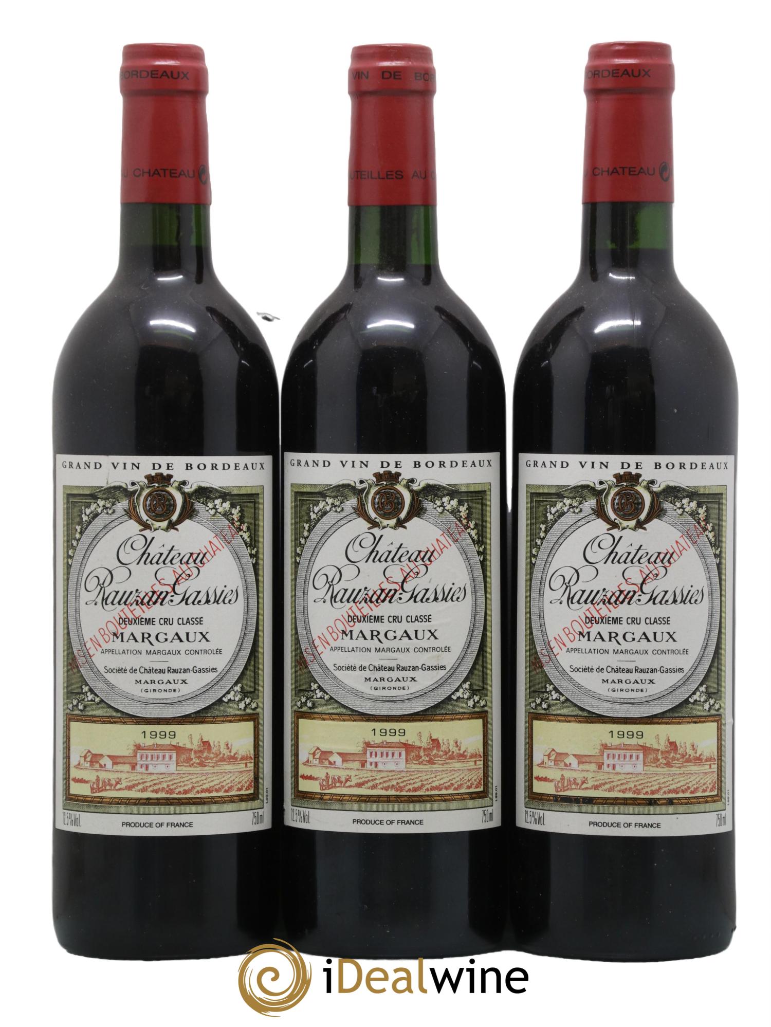 Château Gassies de Rauzan Gassies 1999 - Lotto di 3 bottiglie - 0