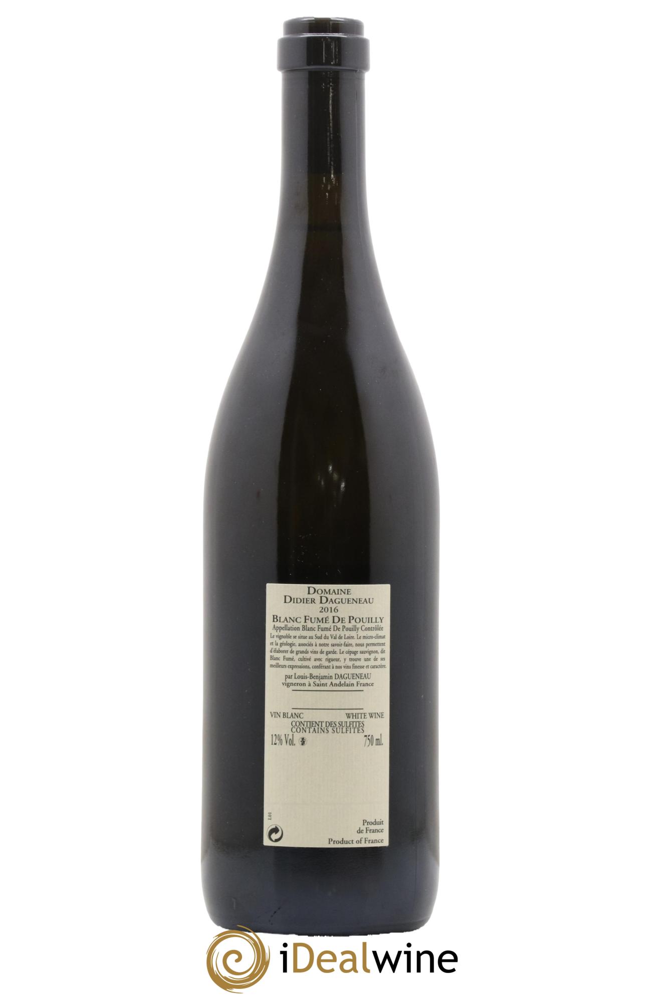 Pouilly-Fumé Blanc Fumé de Pouilly Dagueneau (Domaine Didier - Louis-Benjamin) 2016 - Posten von 1 Flasche - 1