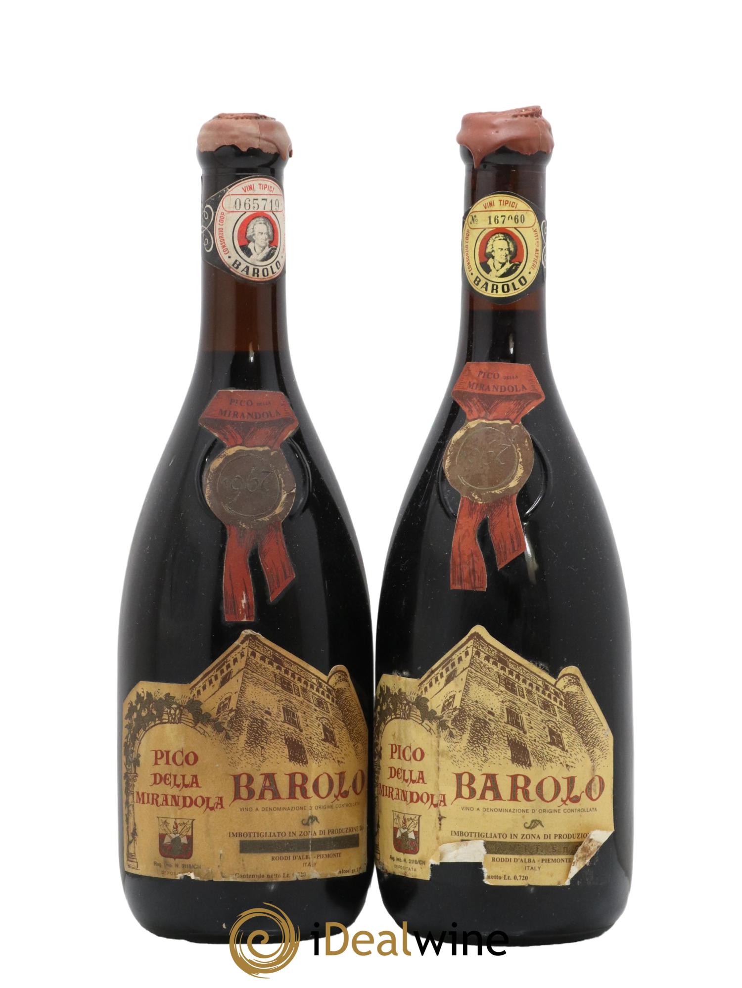 Barolo Picco della Mirandola 1967 - Lot de 2 bouteilles - 0
