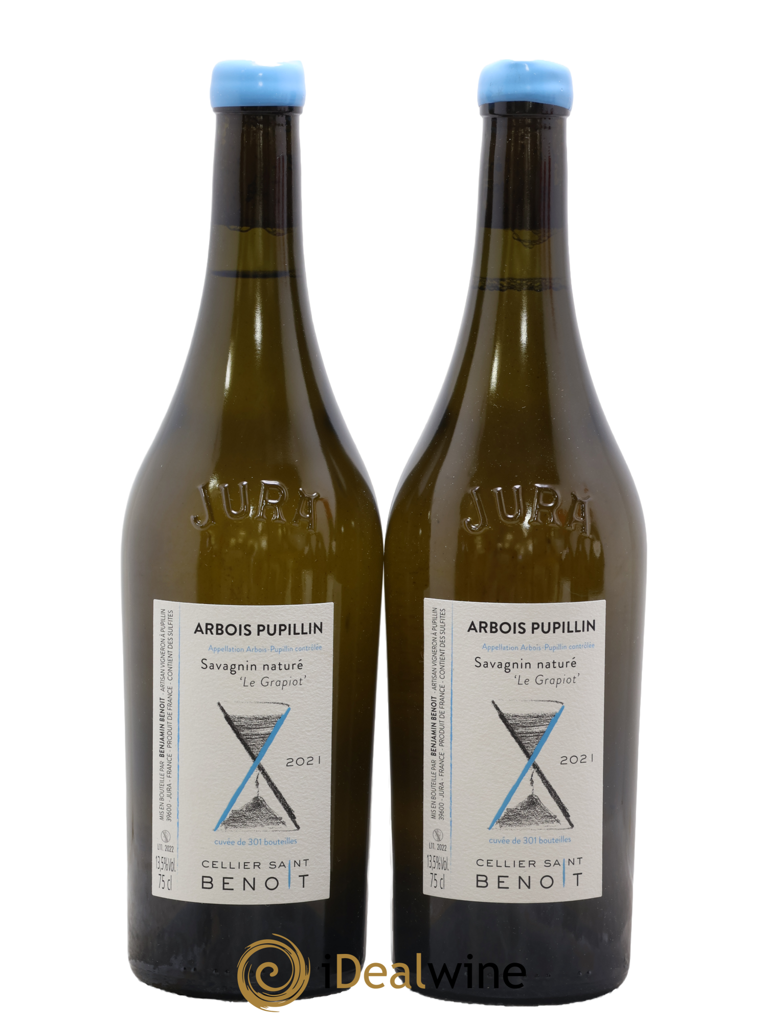 Arbois-Pupillin Le Grapiot Cellier Saint Benoît 2021 - Lot of 2 bottles - 0