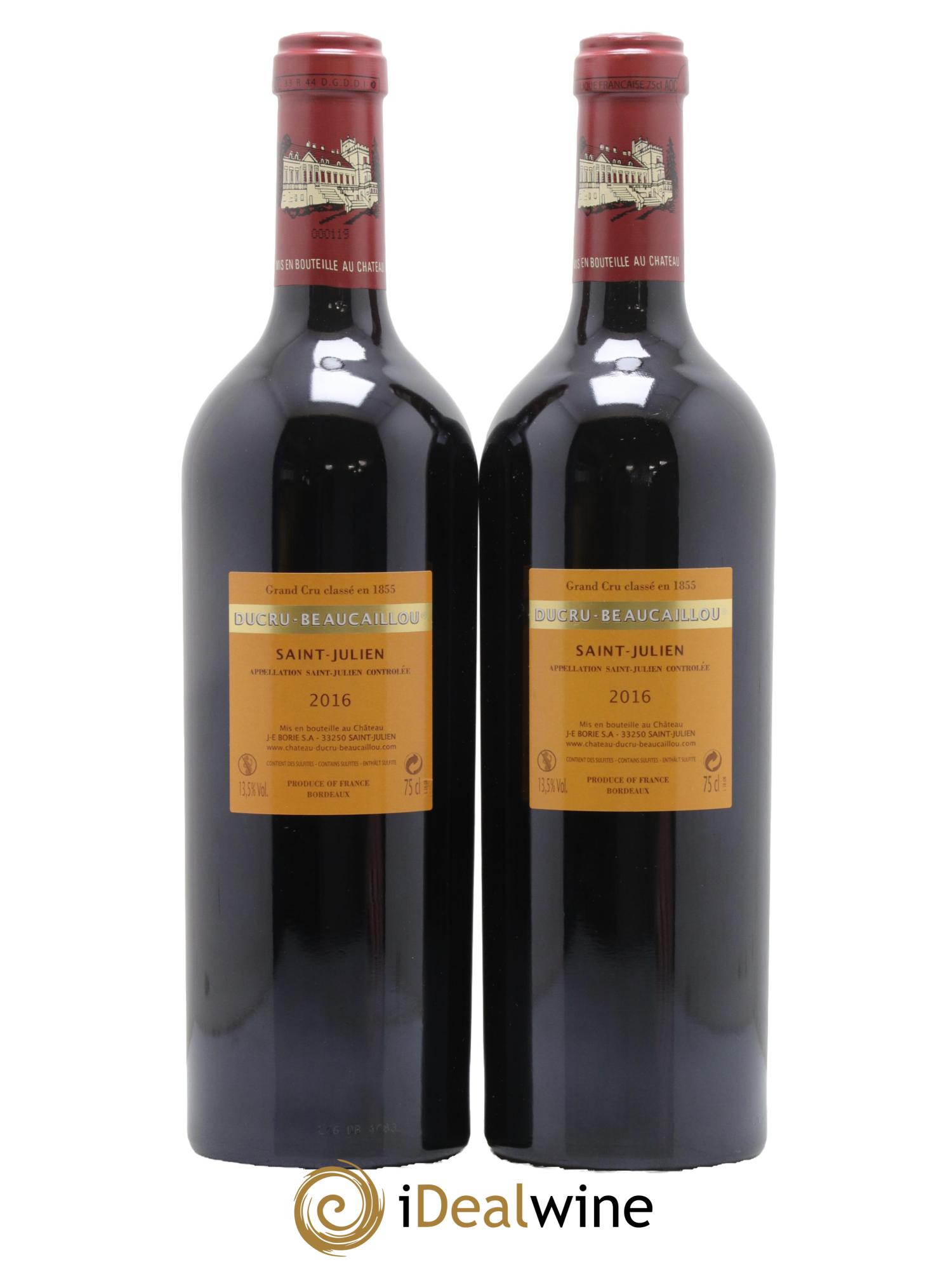 Château Ducru Beaucaillou 2ème Grand Cru Classé 2016 - Posten von 2 Flaschen - 1