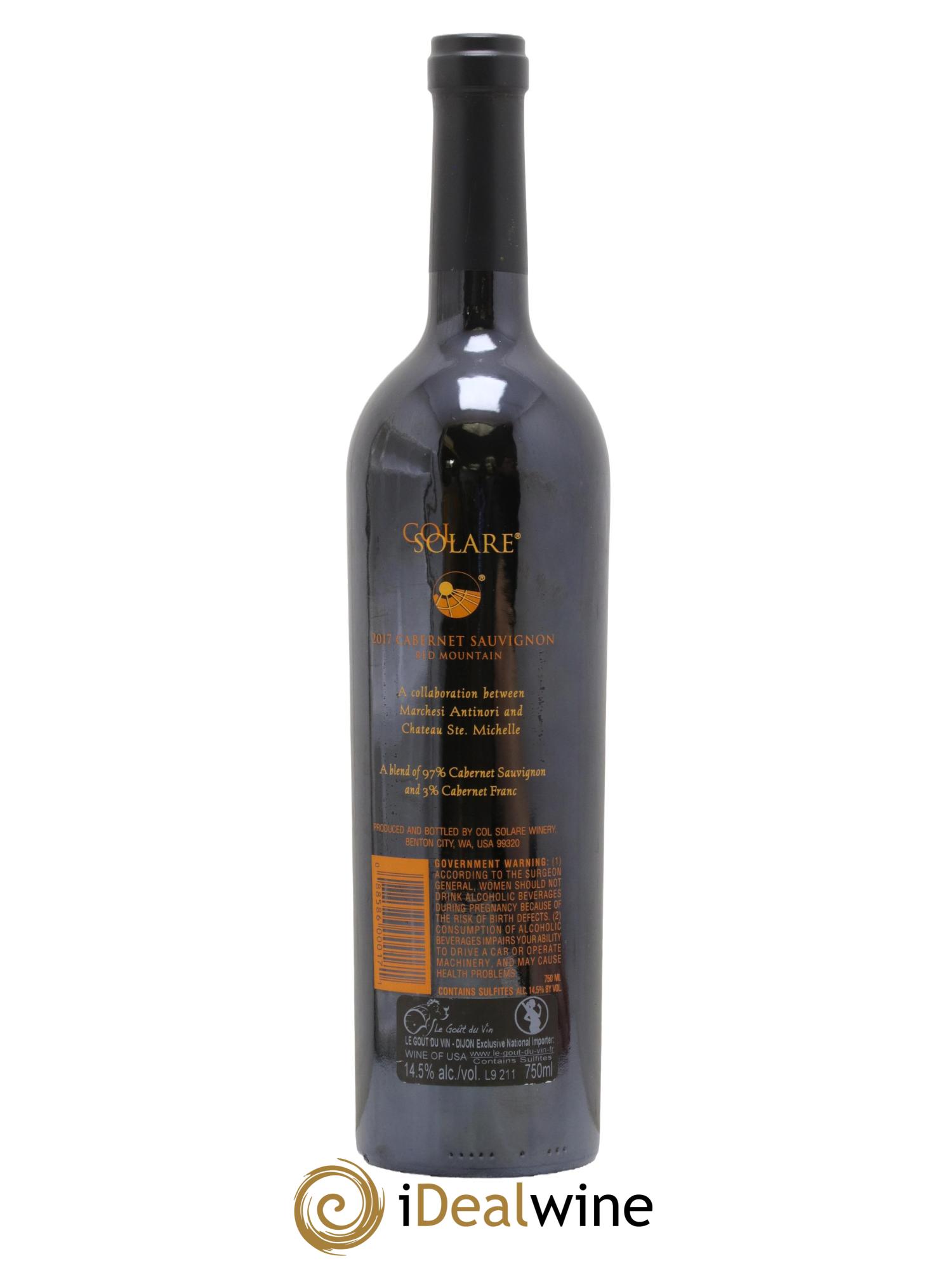 USA Cabernet Sauvignon Col Solare 2017 - Lot de 1 bouteille - 1