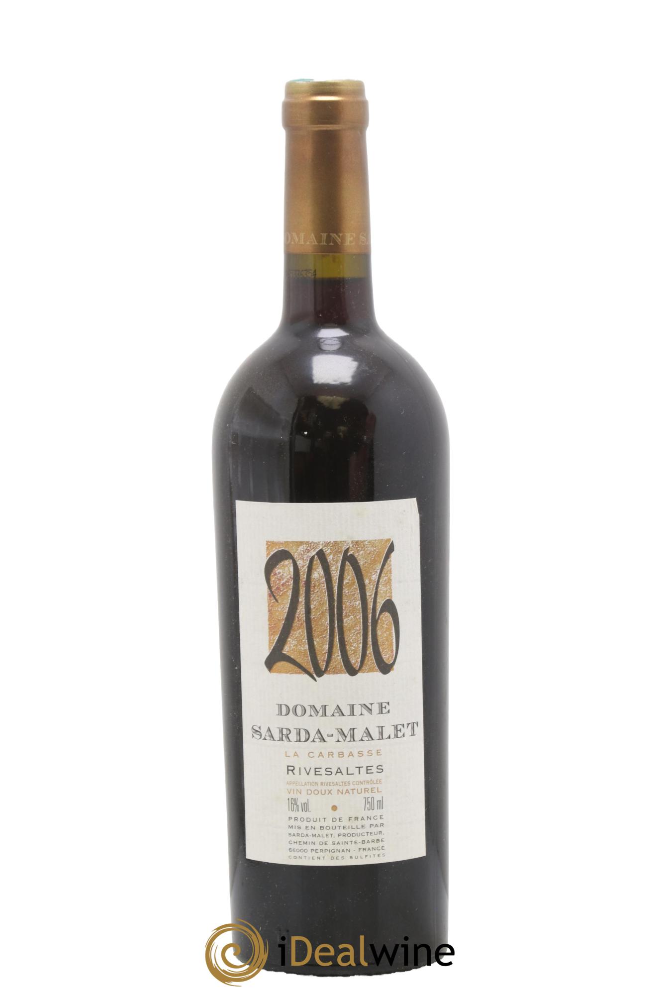 Rivesaltes La Carbasse Domaine Sarda-Malet 2006 - Lotto di 1 bottiglia - 0