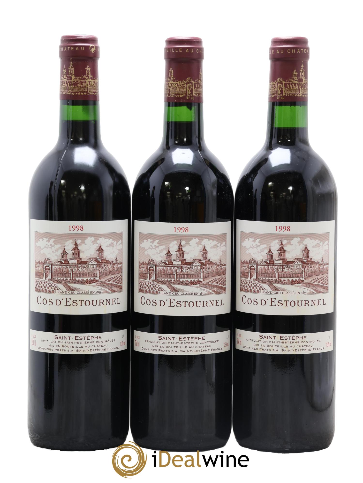 Cos d'Estournel 2ème Grand Cru Classé 1998 - Lot de 3 bouteilles - 0
