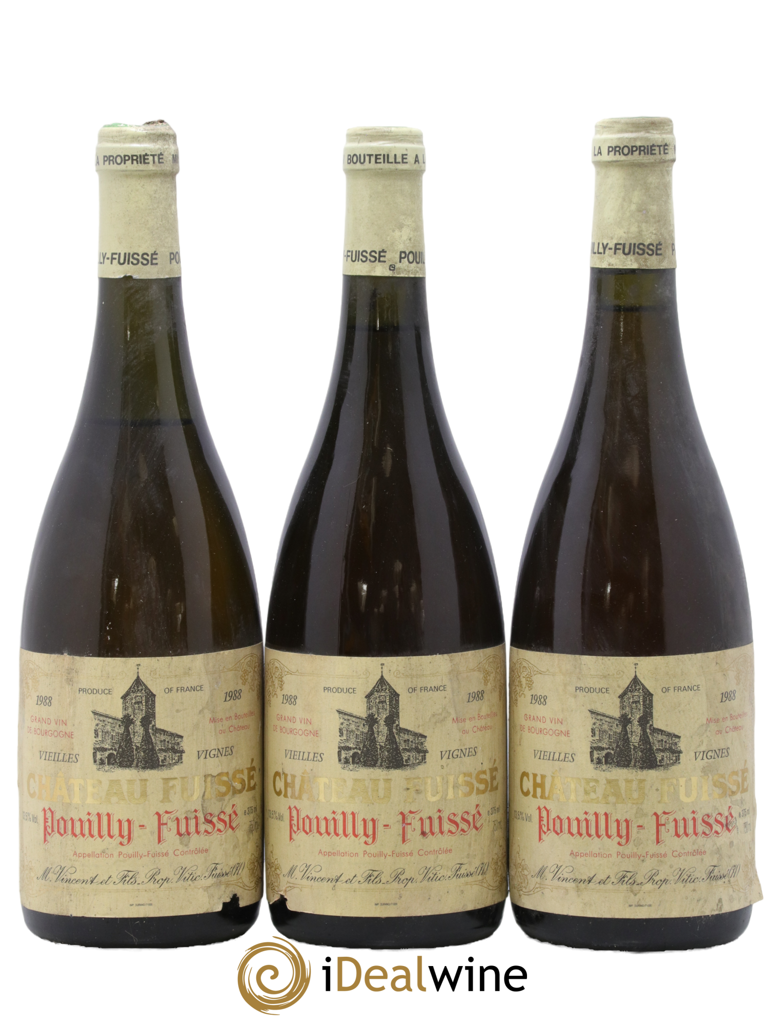 Pouilly-Fuissé Vieilles Vignes Chateau Fuissé 1988 - Lotto di 3 bottiglie - 0