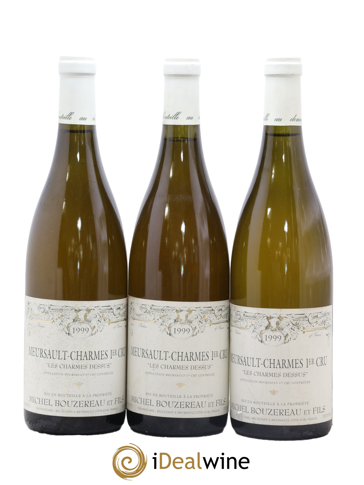 Meursault 1er Cru Charmes Les Charmes Dessus Michel Bouzereau et Fils (Domaine) 1999 - Lot of 3 bottles - 0