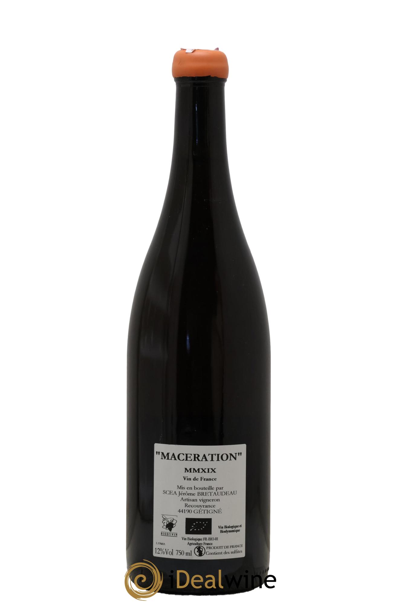 Vin de France Macération Jérôme Bretaudeau - Domaine de Bellevue 2019 - Lot of 1 bottle - 1