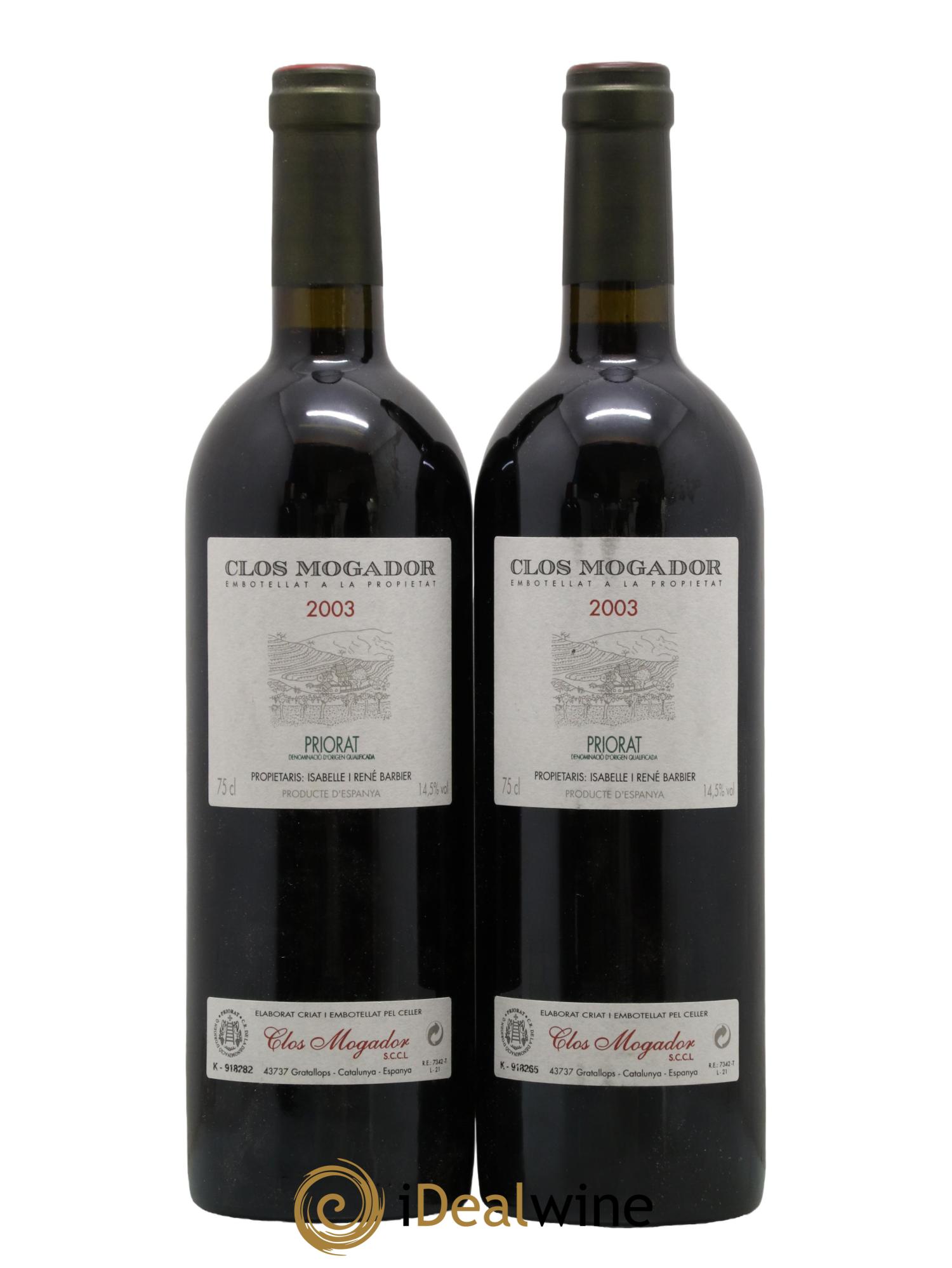 Priorat Clos Mogador DOCA René Barbier 2003 - Lotto di 2 bottiglie - 0
