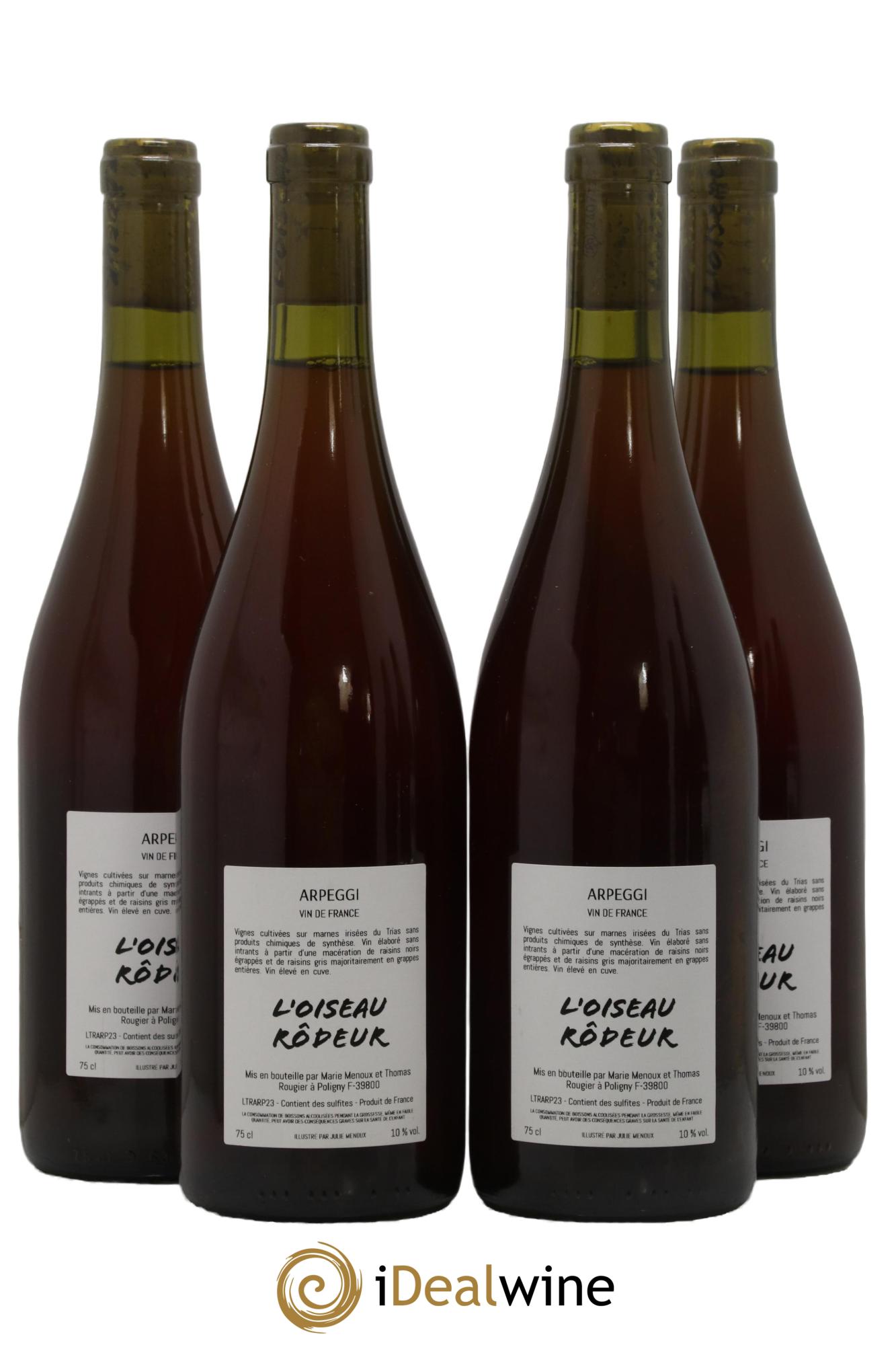 Vin de France Poulsard Pinot Gris Arpeggi L'Oiseau Rôdeur 2023 - Lotto di 4 bottiglie - 1