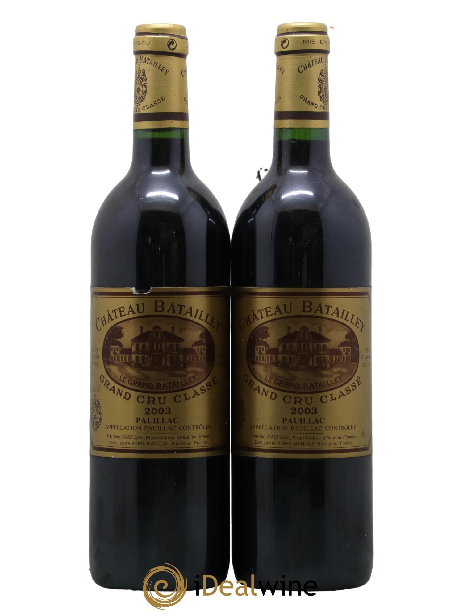 Château Batailley 5ème Grand Cru Classé 2003 - Posten von 2 Flaschen - 0