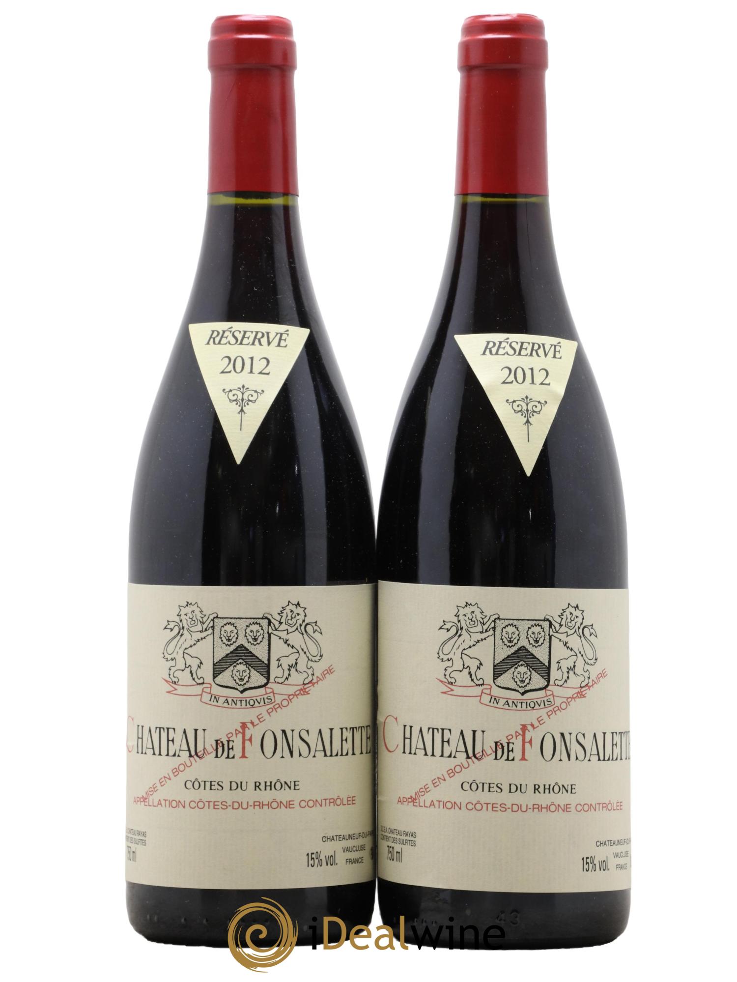 Côtes-du-Rhône Château de Fonsalette Emmanuel Reynaud 2012 - Lot de 2 bouteilles - 0