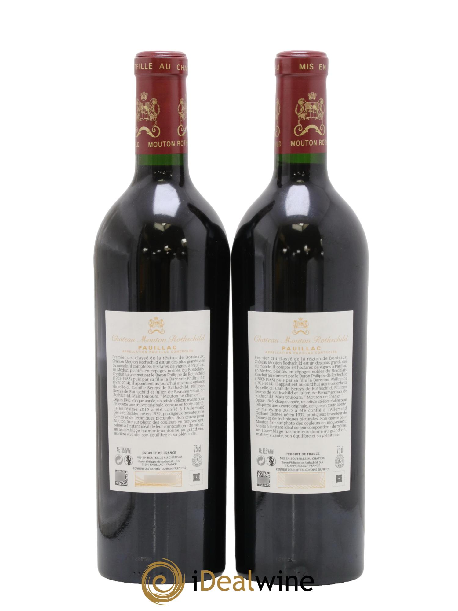 Château Mouton Rothschild 1er Grand Cru Classé 2015 - Lot of 2 bottles - 1