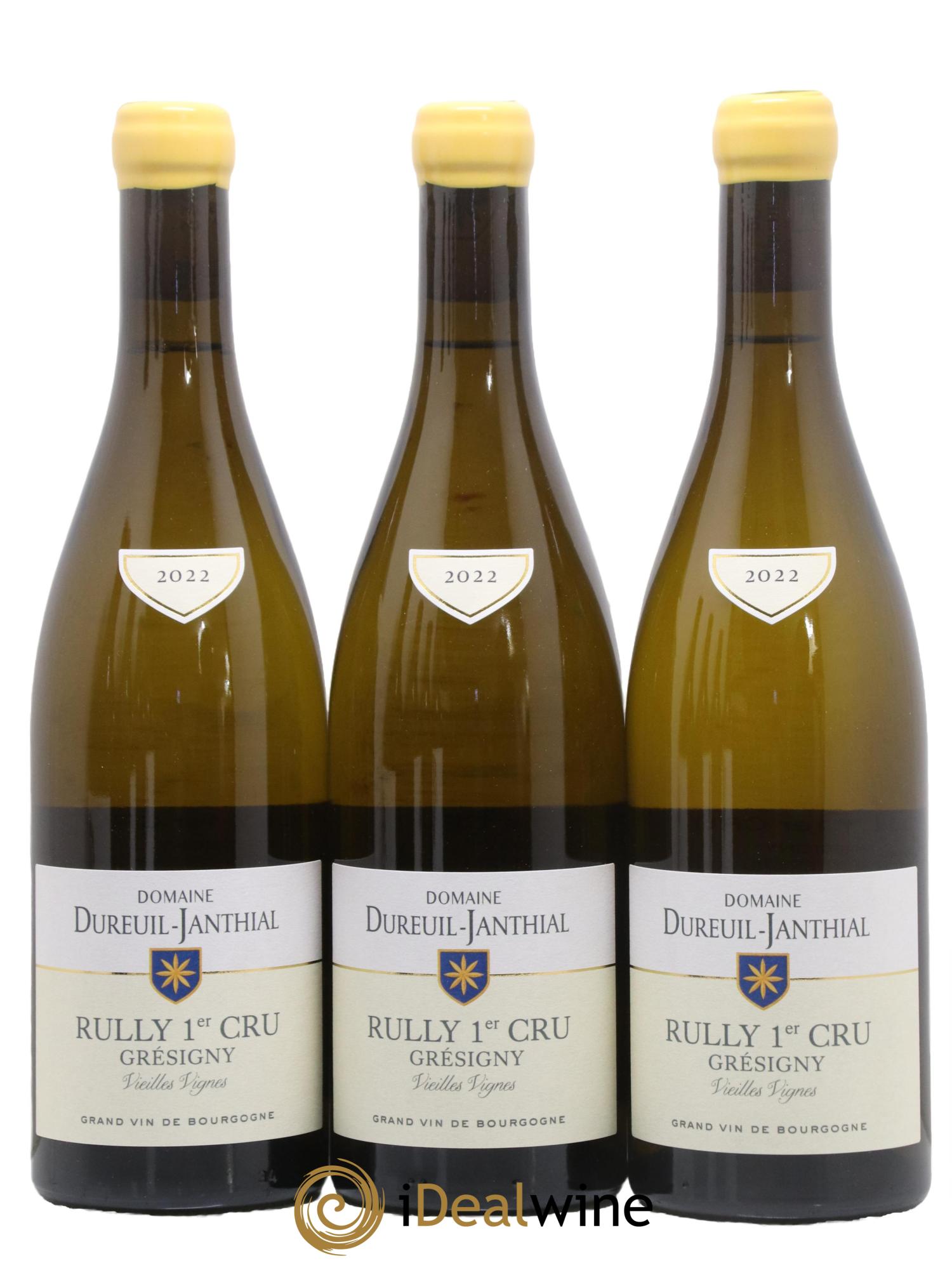 Rully 1er Cru Grésigny Vincent Dureuil-Janthial 2022 - Lot de 3 bouteilles - 0