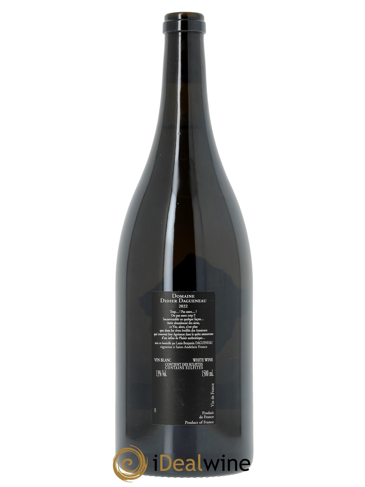 Vin de France (anciennement Pouilly-Fumé) Silex Dagueneau (Domaine Didier - Louis-Benjamin)  2022 - Lot de 1 magnum - 1