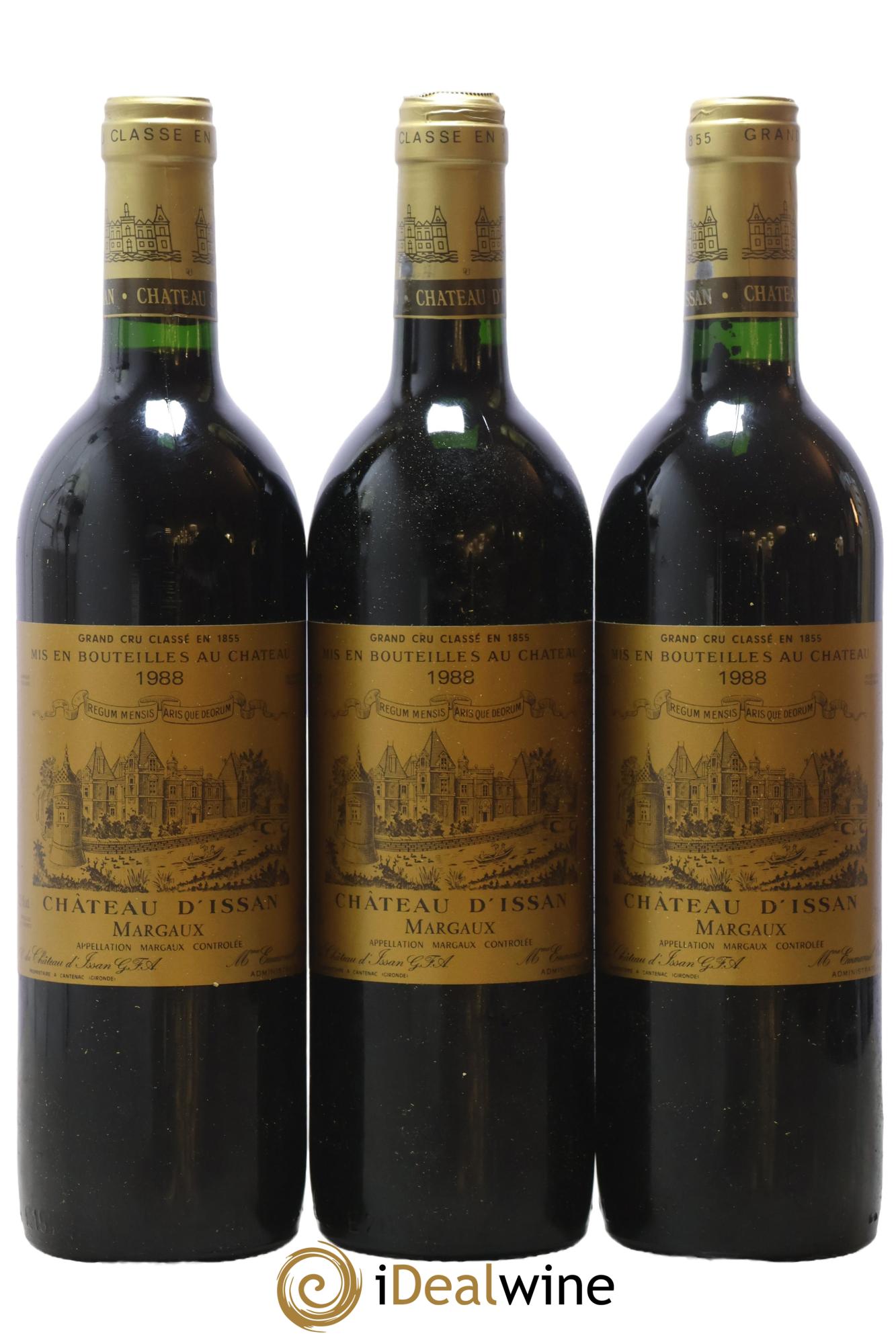 Château d'Issan 3ème Grand Cru Classé 1988 - Lot of 3 bottles - 0