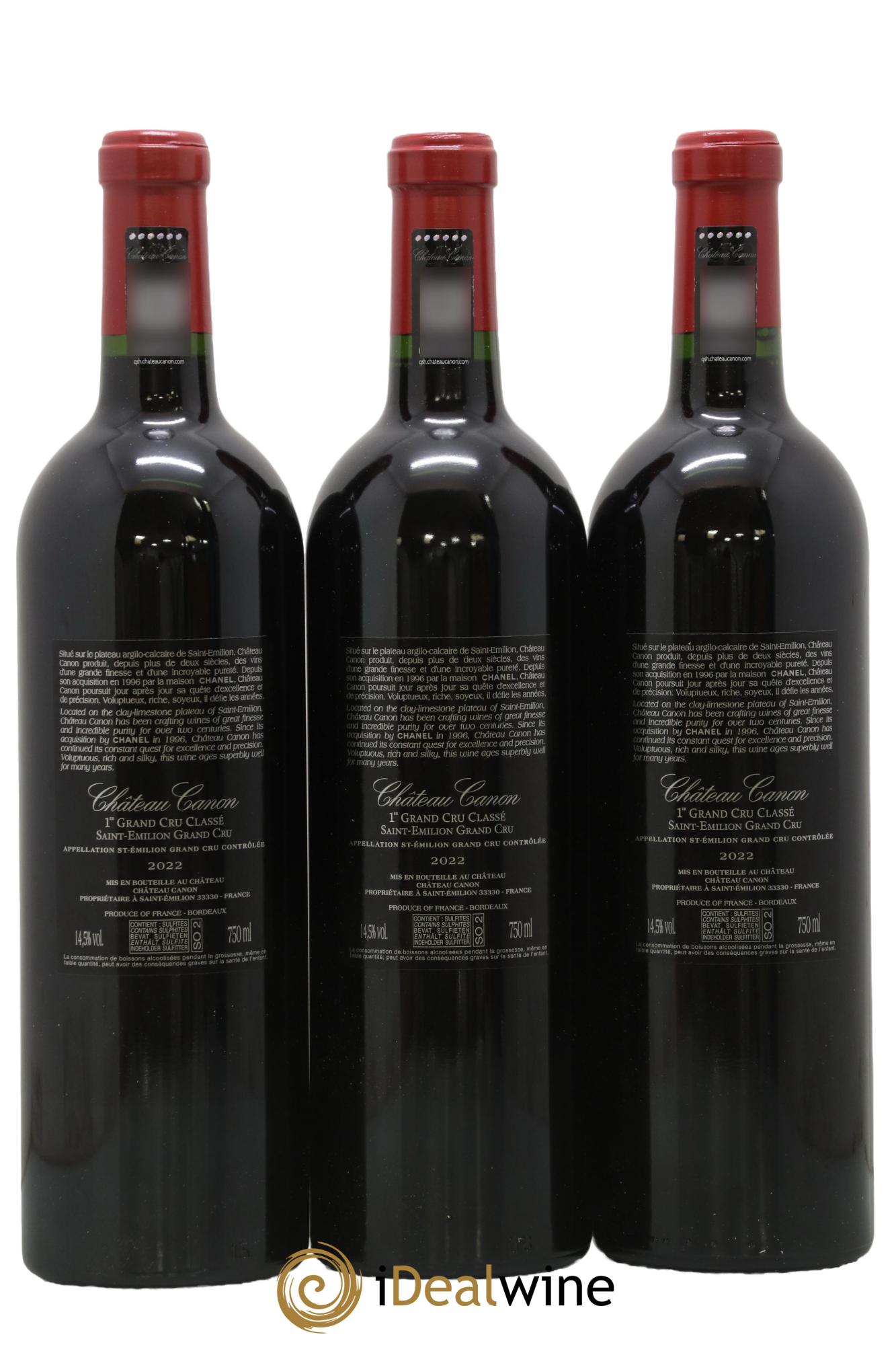 Château Canon 1er Grand Cru Classé B 2022 - Lot of 3 bottles - 1