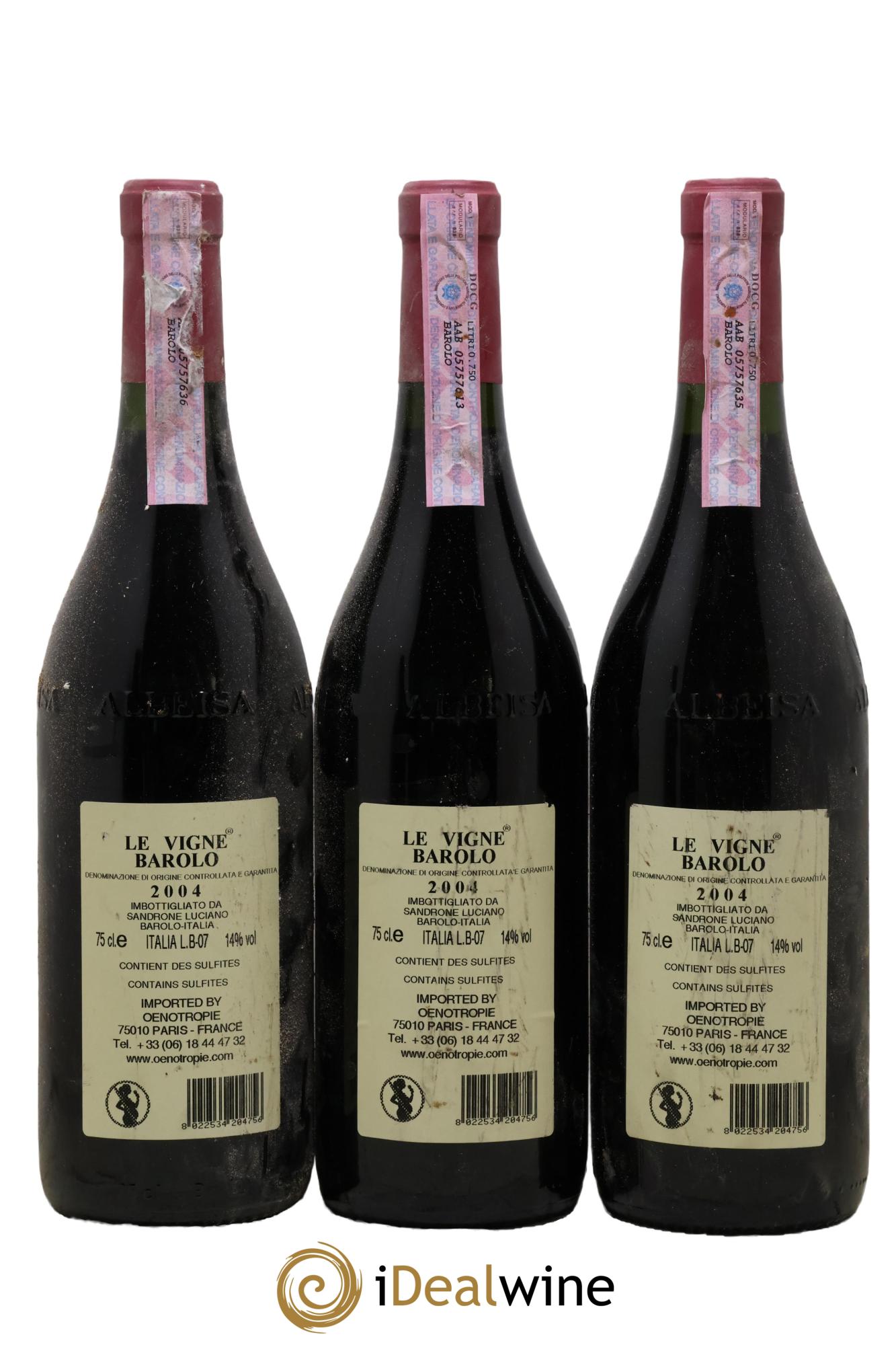 Barolo DOCG Le Vigne Luciano Sandrone 2004 - Lot de 3 bouteilles - 1